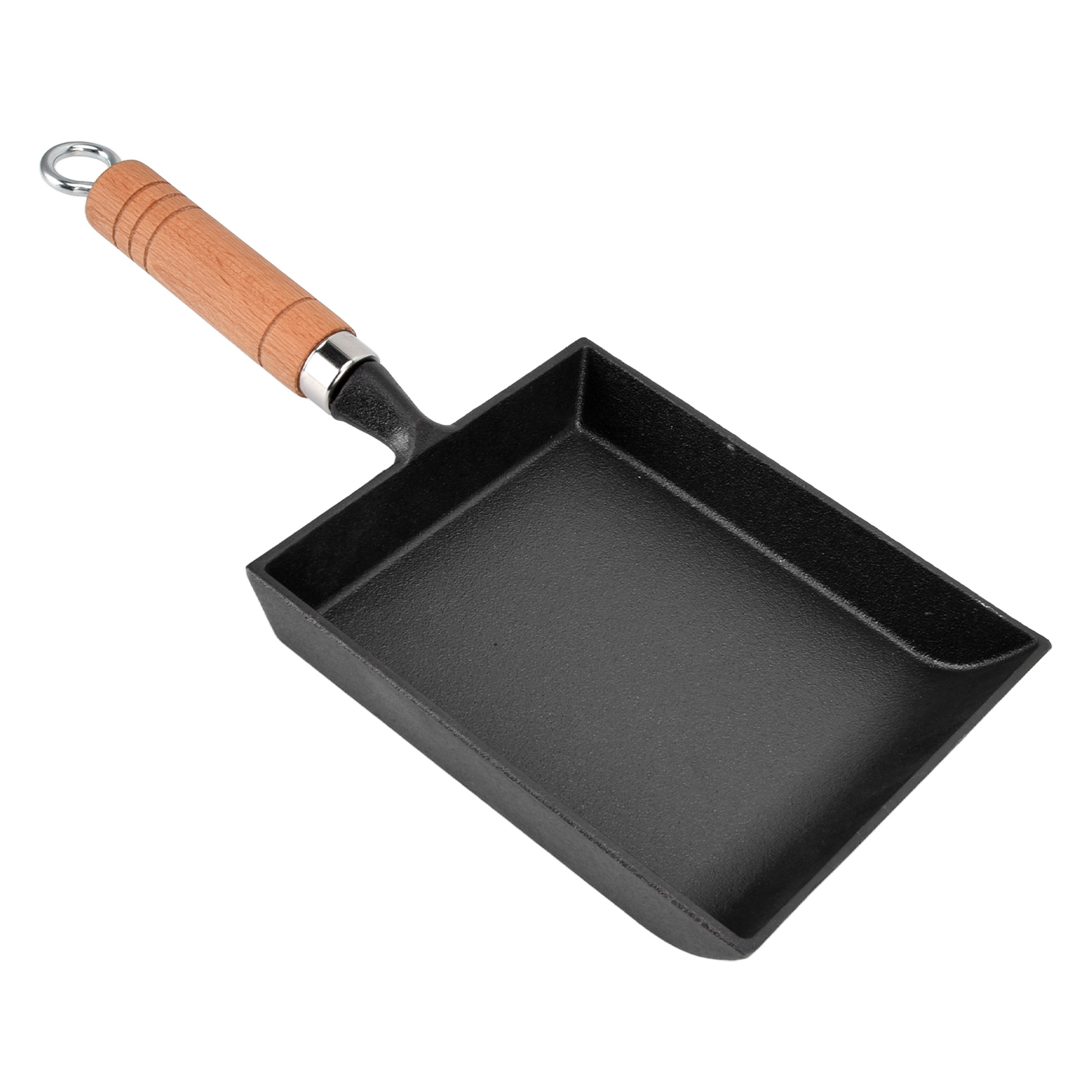 15,5 Cm Dicke Bratpfanne Mit Holzgriff Aus Gusseisen, Flache Pfannkuchenpfanne Für Die Küche