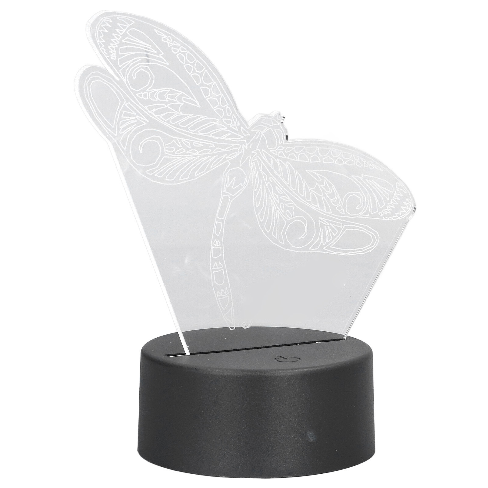 3d-licht Mit Libellenmuster, 7-farbig Wechselnde Led-nachtlampe, Usb-batteriebetrieb, Dekorative 3d-lampe Fürs Schlafzimmer
