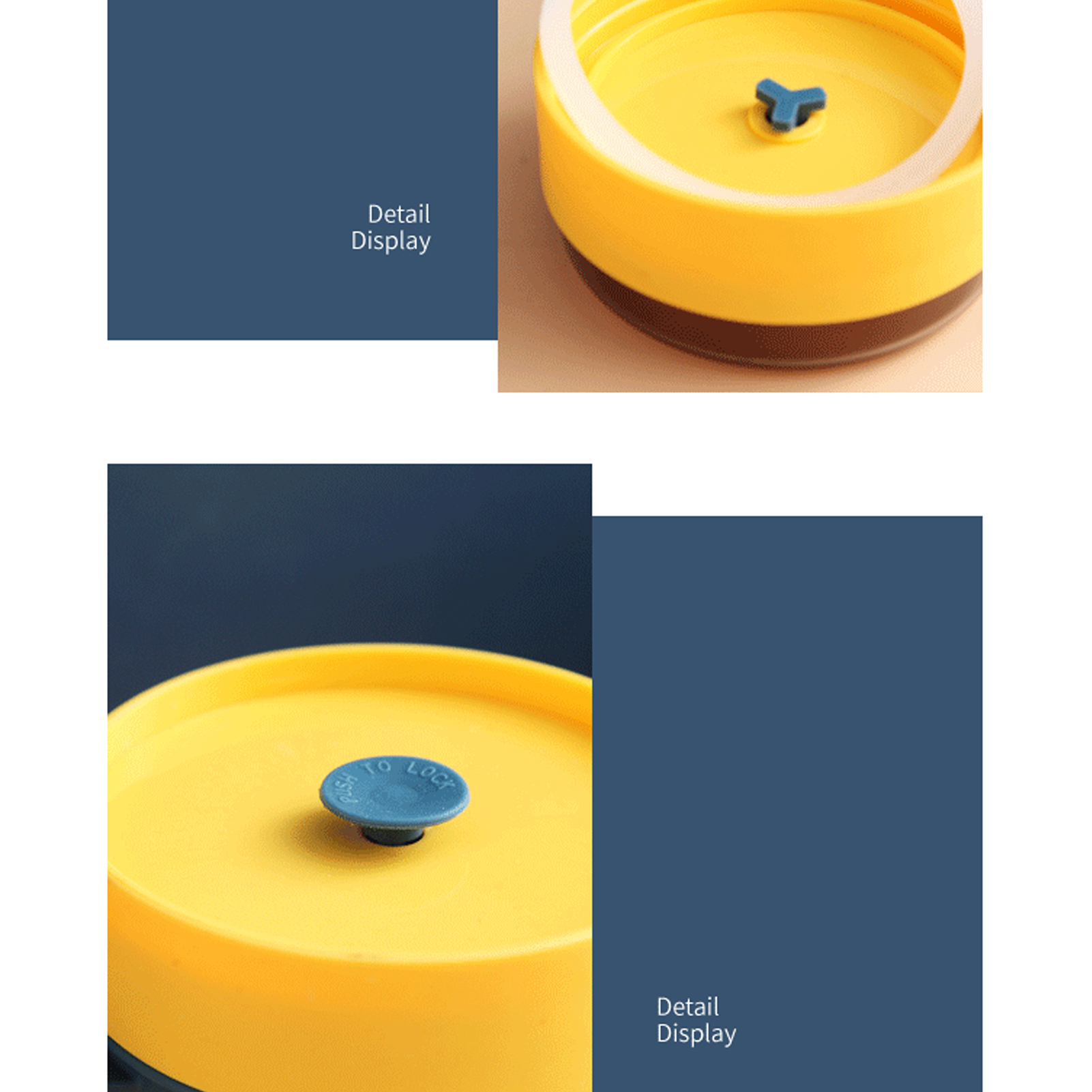 Tragbarer Und Stabiler Suppenbecher Aus Kunststoff, 500 Ml, Mit Deckel Und Löffel, Ideal Für Büro Und Schule. Farbe: Blau.