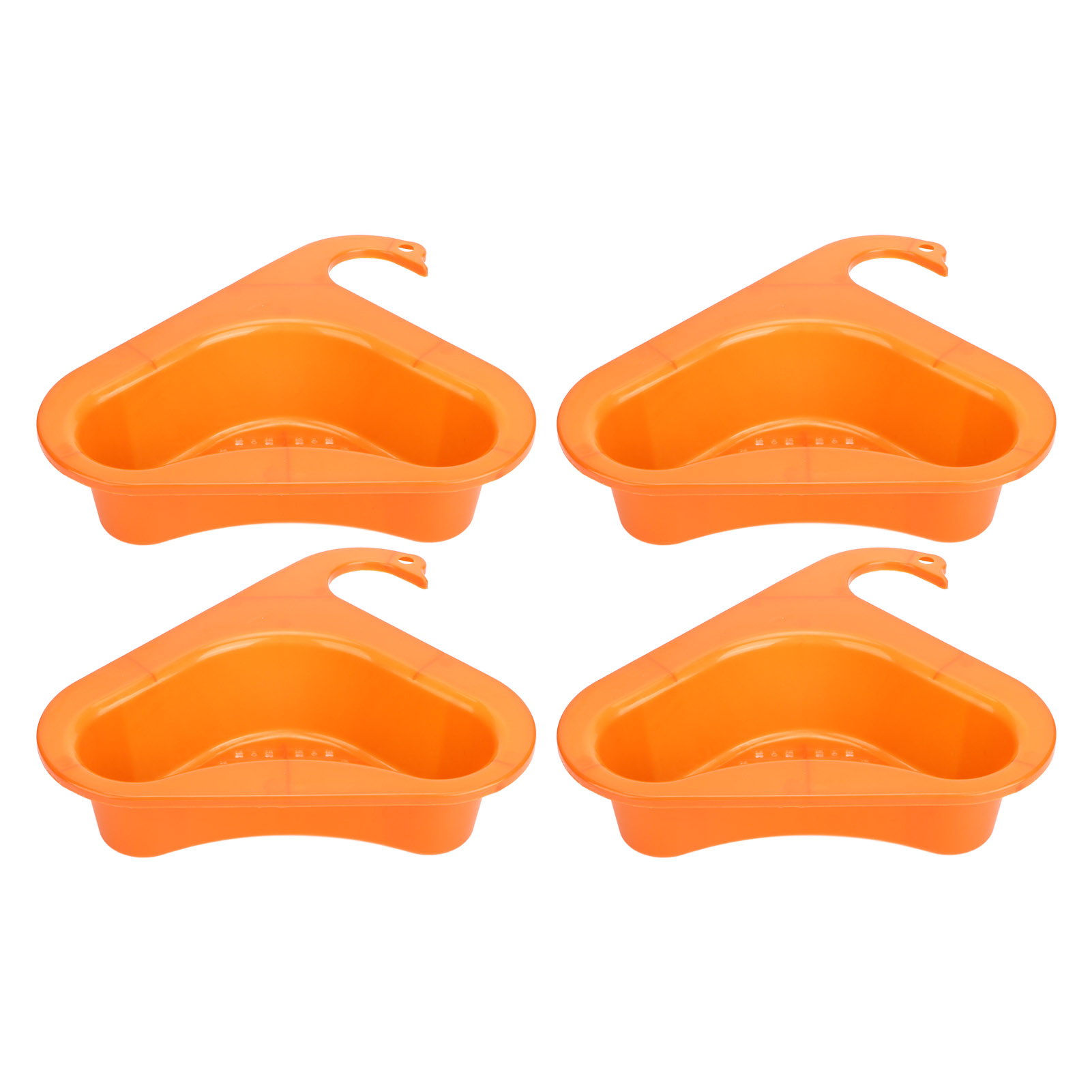 4er-set Multifunktionale Dreieckige Abtropfkörbe Für Spülbecken, Geeignet Für Seife, Zahnbürsten, Schwämme Und Obst (rose, Orange)