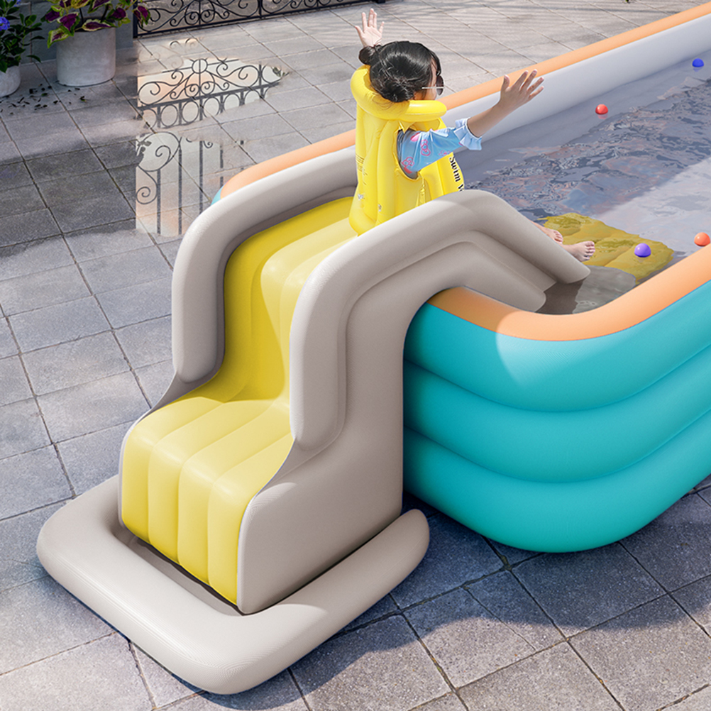 Kompakte Aufblasbare Wasserrutsche, Aufblasbare Kletterwand, Wasserpark Mit Rutsche Für Kinder, Ideal Für Sommerlichen Wasserspaß Im Freien.