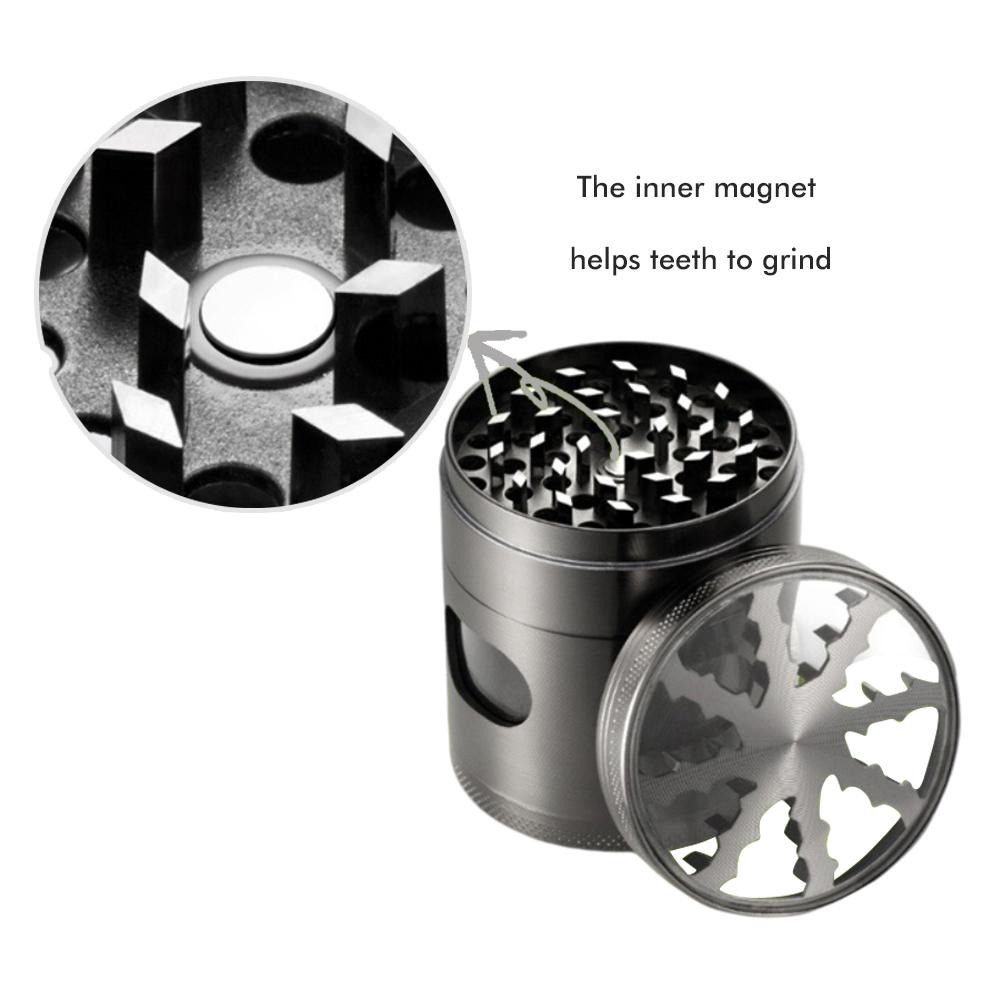 4-stufiger 60-mm-kräutermühle Aus Zinklegierung Mit Magnetischem Deckel