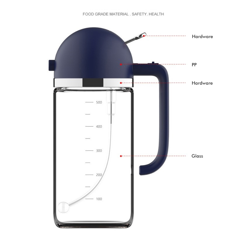 2-in-1-ölsprüher Aus Glas, Olivenölspender Mit Druckmechanismus Für Küche, Grill Und Mehr