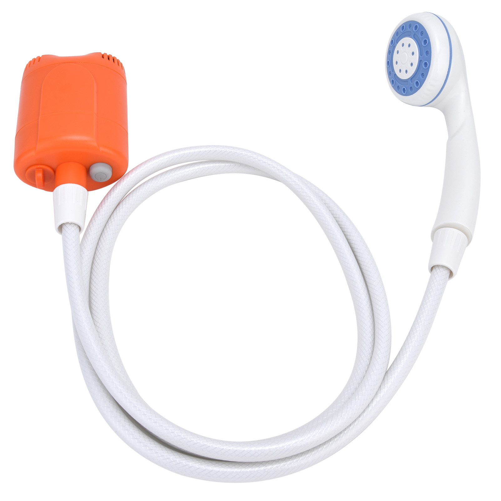 Tragbares Outdoor-duschset Mit Camping-duschpumpe Und Handbrause Für Wandern Und Reisen, Usb-ladefunktion, Orange