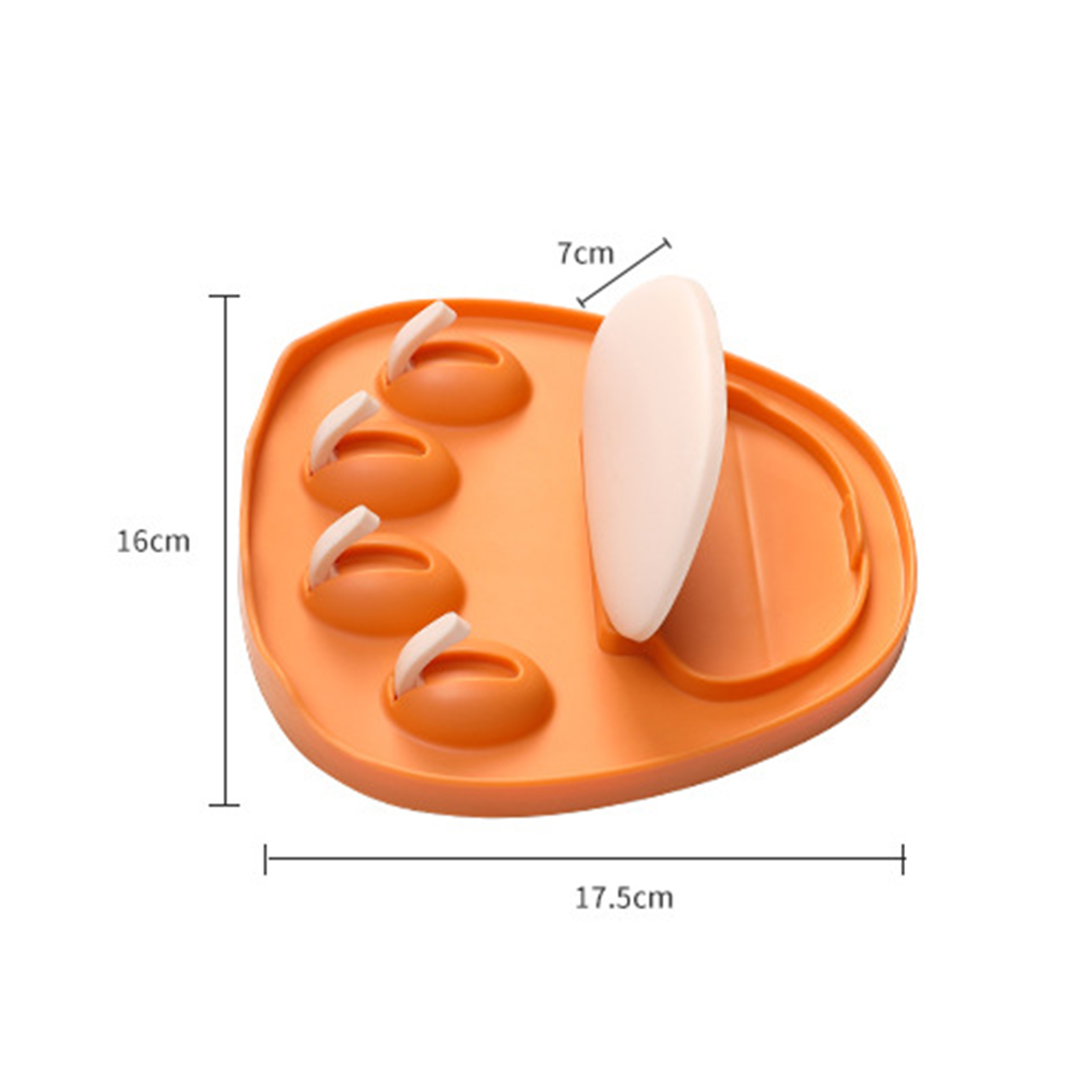 Wandmontierter Topfdeckelhalter Ohne Bohren, Mehrzweck-wandregal Für Topfdeckel, Löffel Und Essstäbchen, Orange