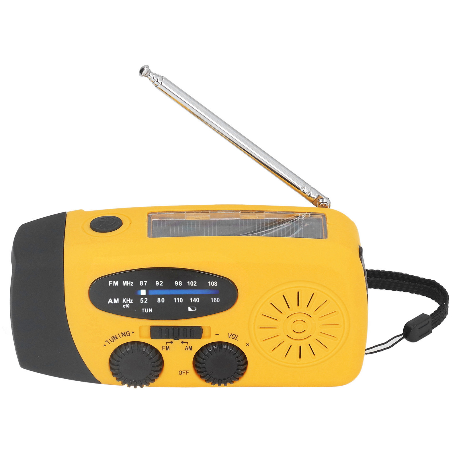 Handkurbel-solarradio, Multifunktionales Notfallradio Mit Led-beleuchtung Und Taschenlampe Für Camping, Orange, Europa