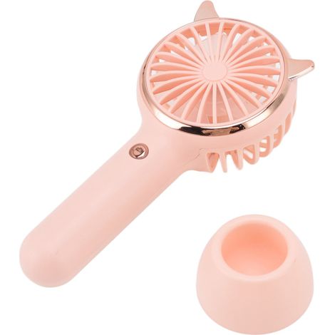Tragbarer Katzenohren-ventilator, 3 Geschwindigkeitsstufen, Usb-ladefunktion, Mini, Rosa, Ideal Für Outdoor-aktivitäten Und Reisen.