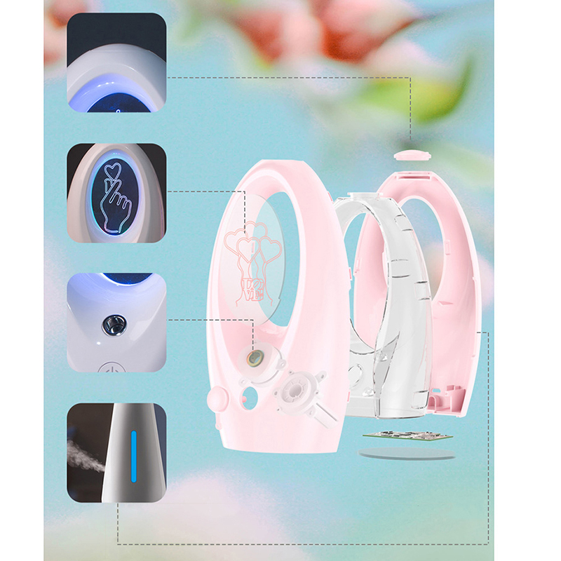 Mini-usb-luftbefeuchter, Geräuschloses Nachtlicht, Tisch-aromatherapie-diffusor Für Das Schlafzimmer, Kirschrosa (ballonmuster)