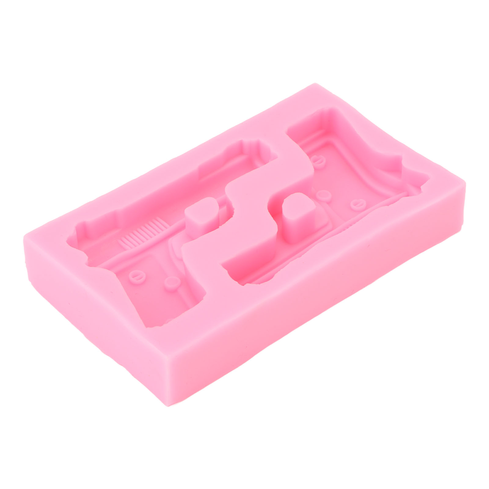 3d-silikonformen In Form Einer Waffe, Pistole, Zur Herstellung Von Kuchen, Pralinen Und Bonbons (rosa).