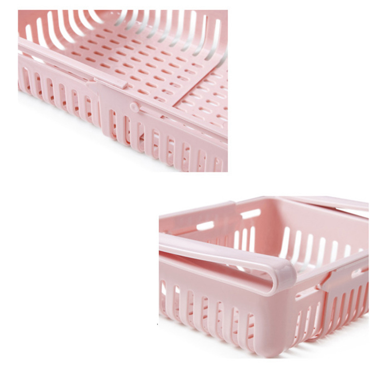 Ausziehbarer Und Multifunktionaler Kühlschrankschubladen-organizer, Platzsparend, Rosa, 20,5 X 16,4 X 7,6 Cm / 8,1 X 6,5 X 3 Zoll