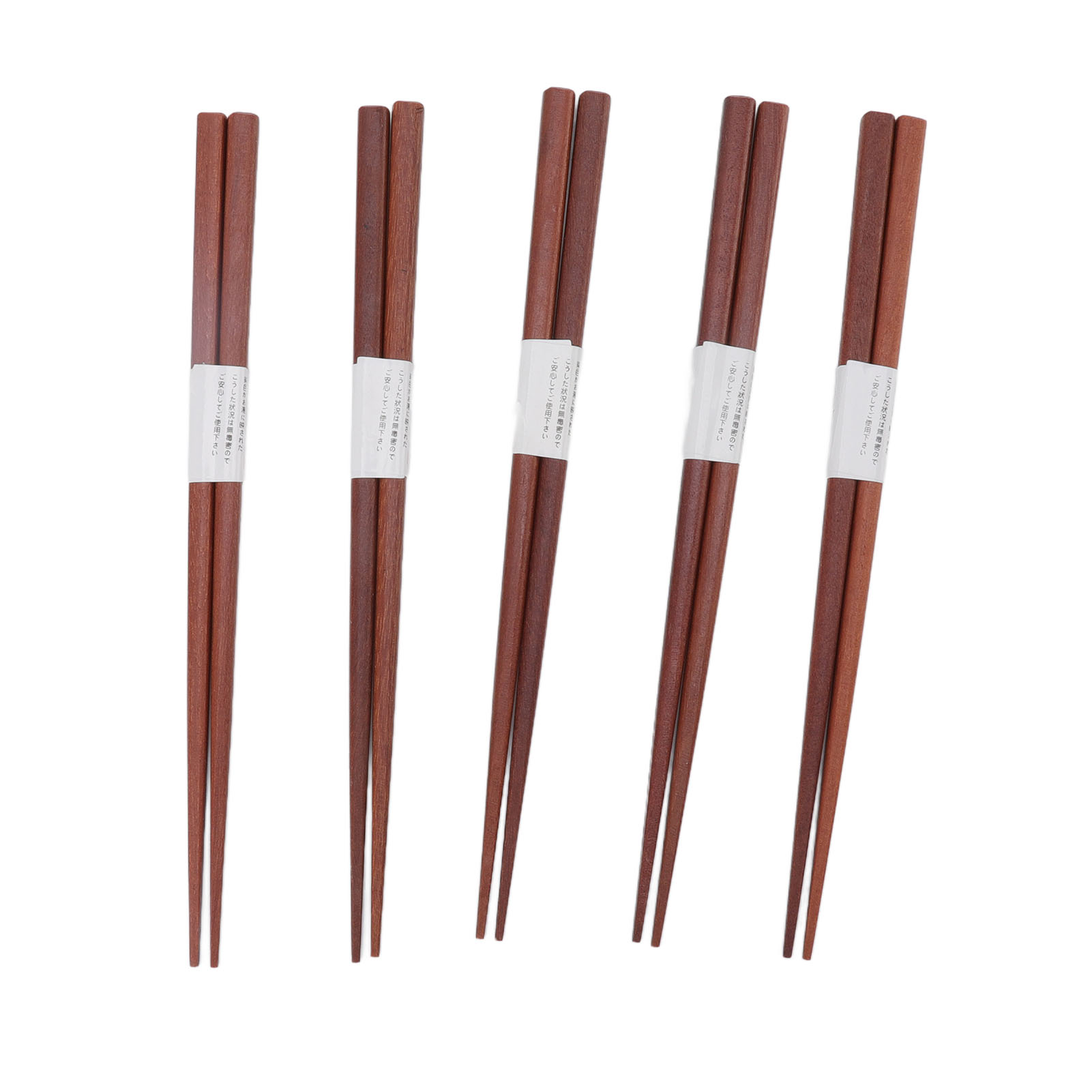 Set Mit 5 Paar Essstäbchen Aus Rotem Sandelholz Mit Rillenmuster, Natürlich Und Wiederverwendbar