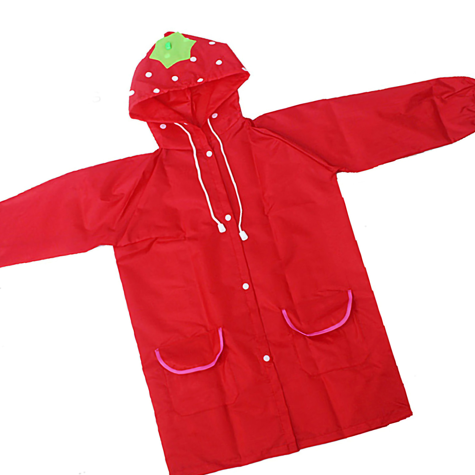 Kinderregenmantel Mit Tiermotiven, Bunt, Im Cartoon-stil, Umweltfreundlich, Rot
