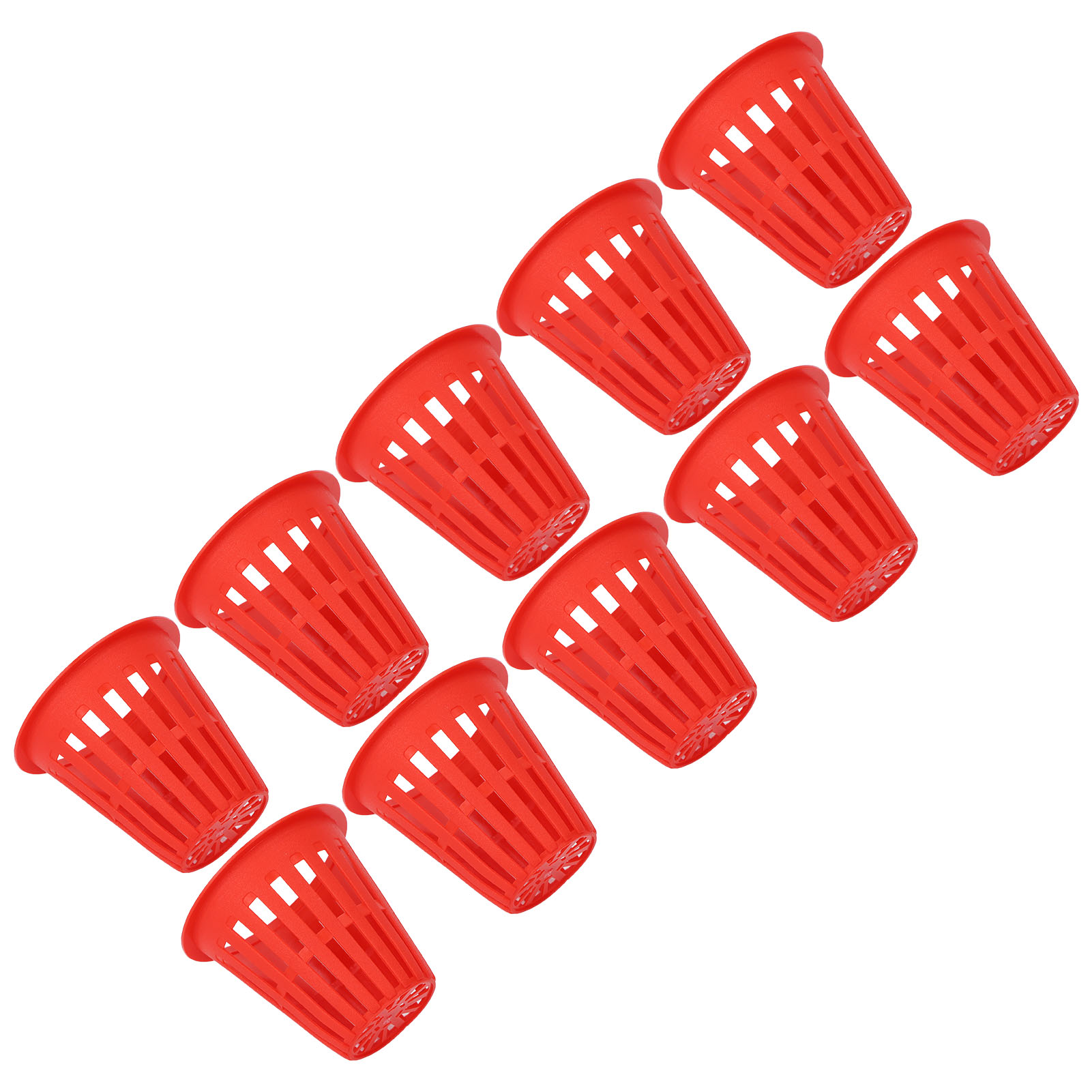 10er-pack Pflanzkörbe Für Hydrokultur, Kunststoff-pflanzgefäße Aus Netzgewebe Für Balkon Und Garten, Rot