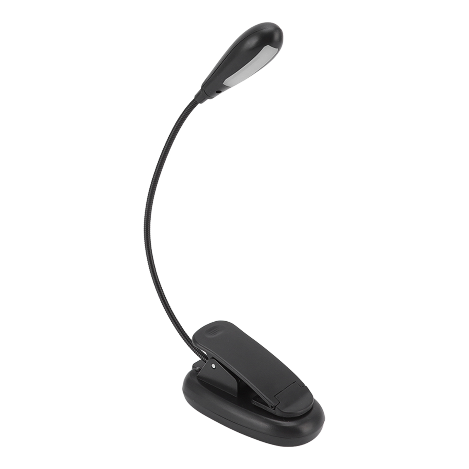 Schwarze Led-leselampe Zum Anklemmen, 9 Helligkeitsstufen, 7 Leuchten, Faltbar, Flexibel, Schwanenhals, Usb-aufladbar.