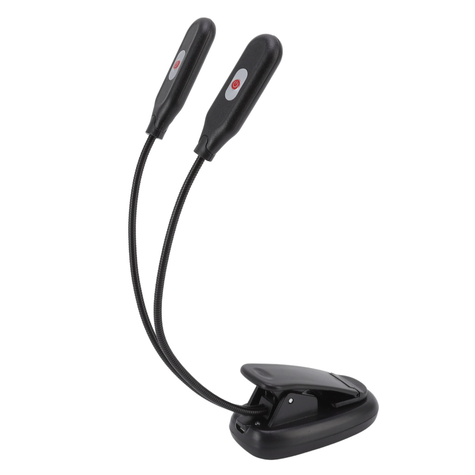 Doppelkopf-led-schreibtischlampe, Usb-aufladbar, Mit Clip, Ideal Zum Lesen Von Klaviernoten Oder In Studentenwohnheimen (schwarz).
