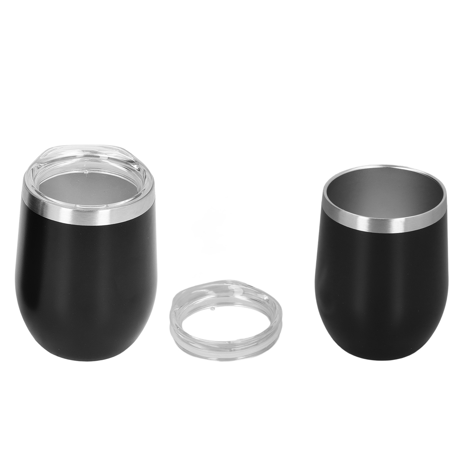 Leichter Und Eleganter, Isolierter Becher Aus Edelstahl 304 Mit Deckel Und Strohhalm, Rostbeständig, Schwarz.
