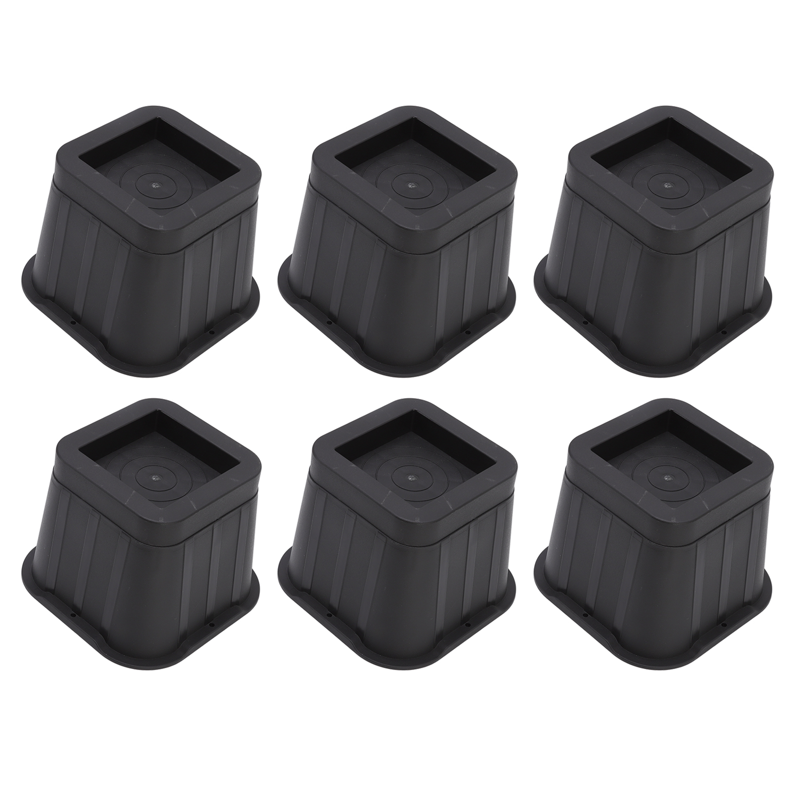 Set Mit 6 Schwarzen Möbelgleitern Aus Gummi, 10 Cm Im Quadrat, Für Sofa, Bett, Stuhl Und Schreibtisch, Für Das Wohnzimmer