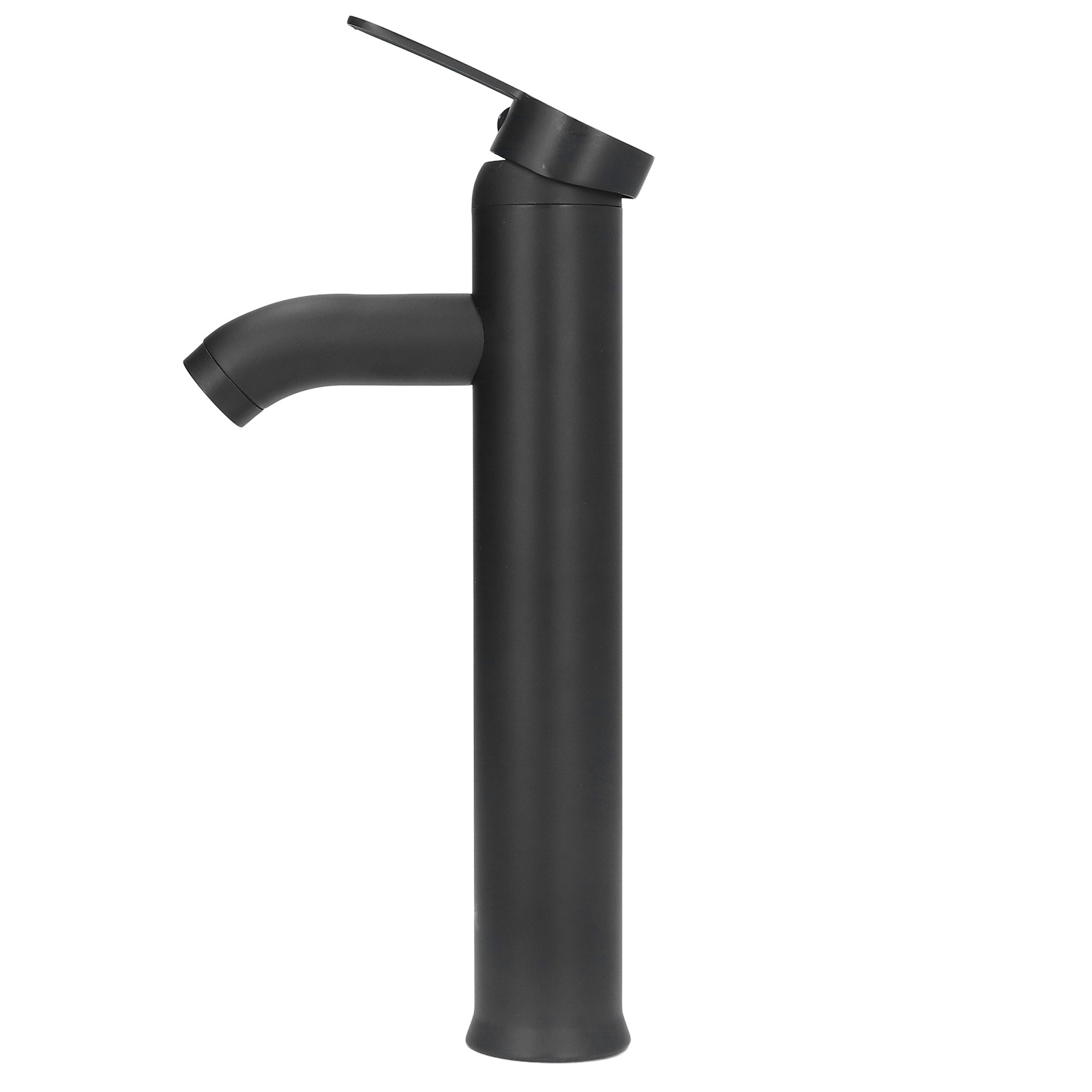 Schwarzer G1/2 Edelstahl-badezimmerhahn, Leicht Zu Bedienen, Hoch, Matt Schwarz, Mit 2 Flexiblen Schläuchen Für Waschbecken.