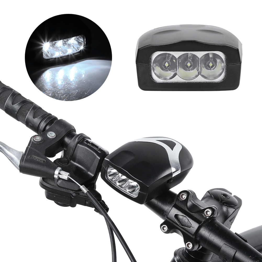 Tragbare, Wasserdichte 3-led-fahrradfrontleuchte Mit Hupe Für Den Außenbereich