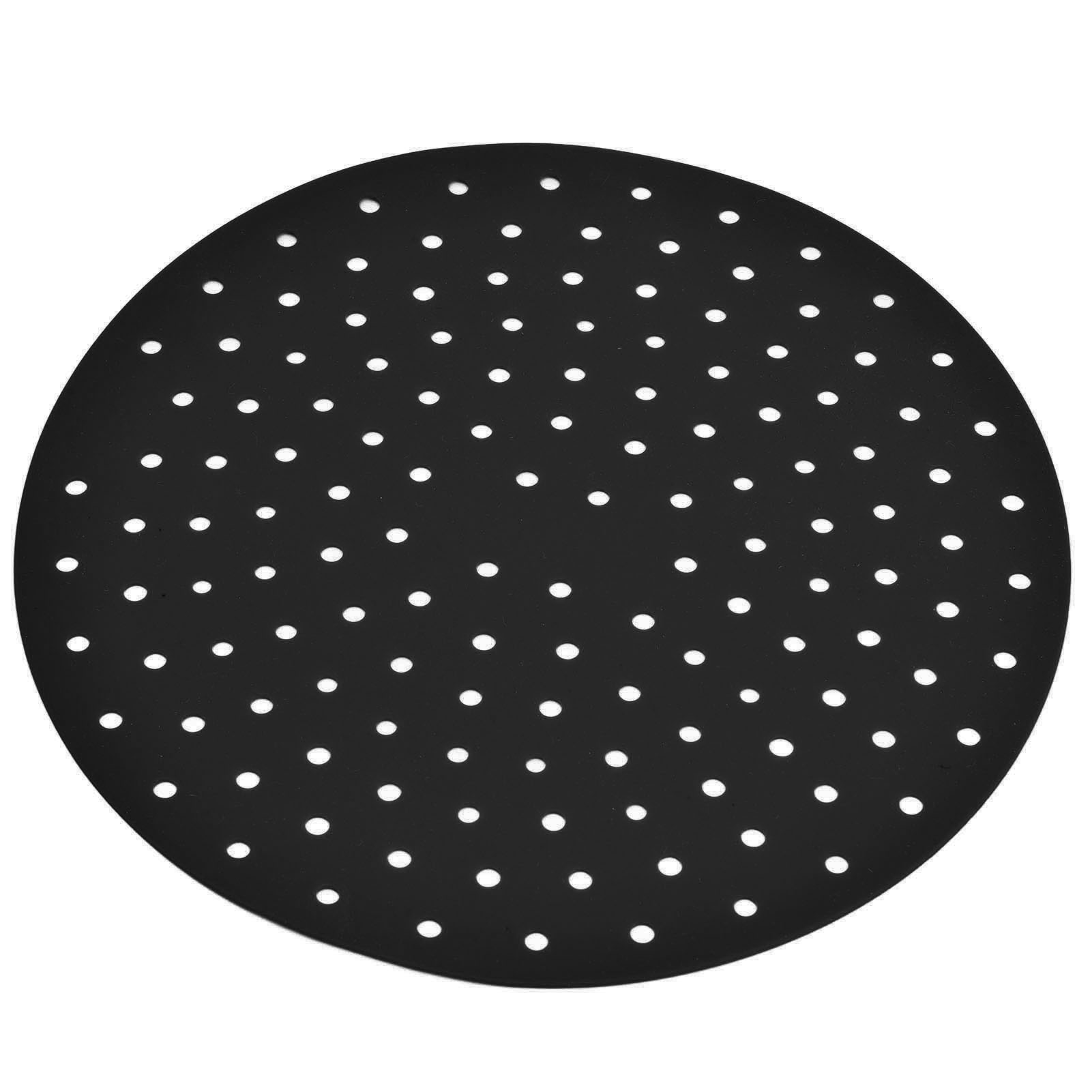 20 Cm Rutschfeste, Runde Frittiermatte, Antihaft-silikon-dampfgarmatte Für Die Küche, Schwarz