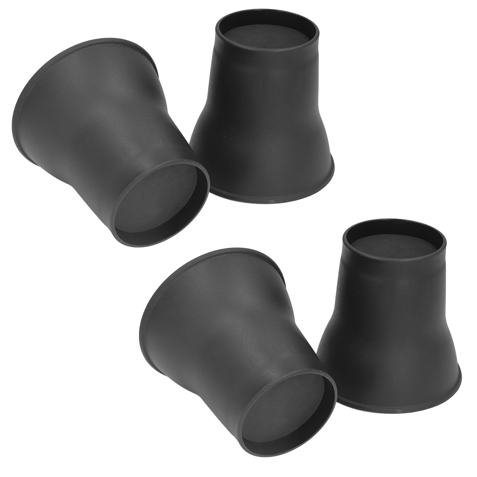 Set Aus 4 15 Cm (6 Zoll) Hohen, Hornförmigen Möbelfüßen Aus Robustem, Schwarzem Kunststoff Für Bett Und Sofa.
