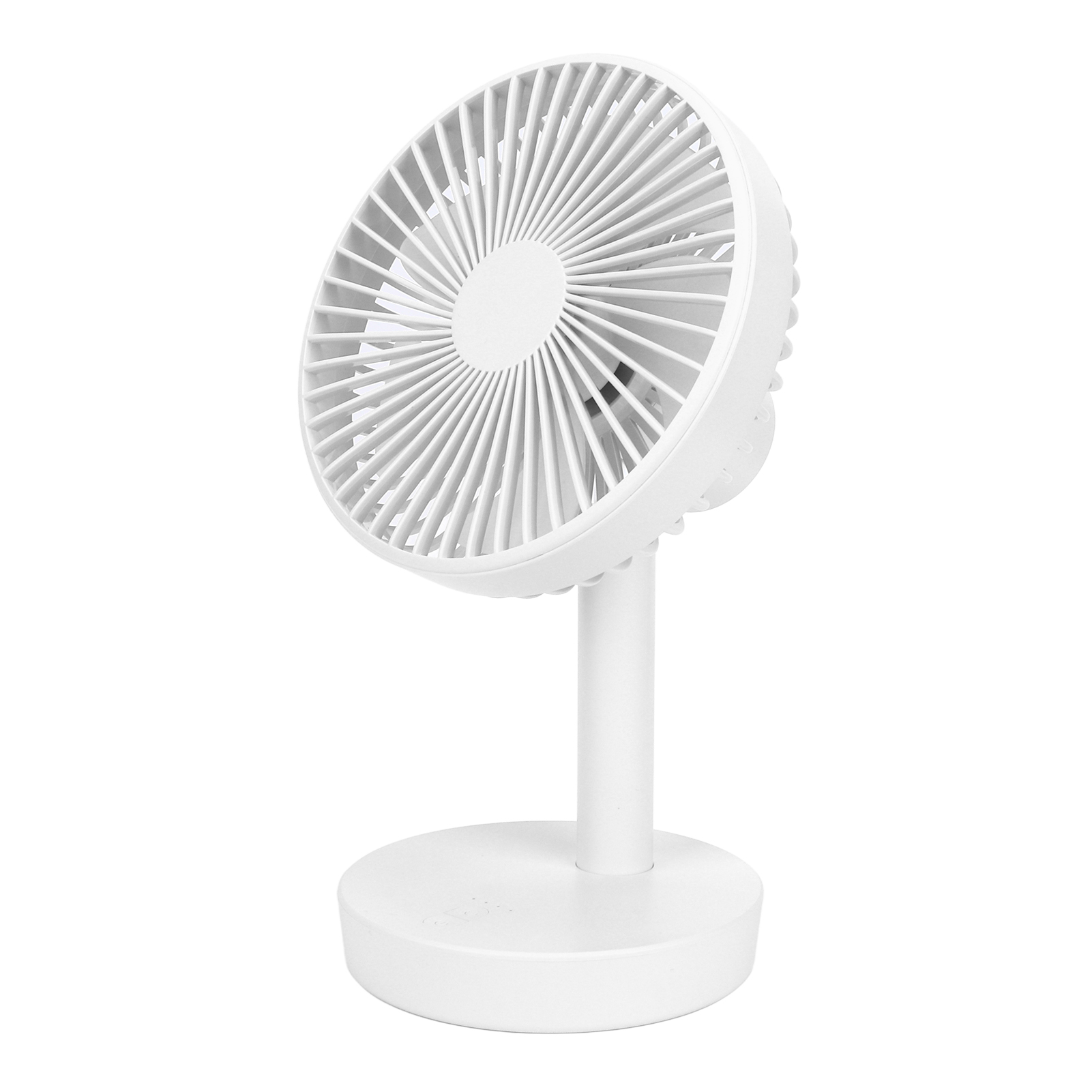Usb-tischventilator Mit 3 Geschwindigkeitsstufen, 5 Flügeln, Sanfter Luftstrom, Automatischer Schwenkkopf, Weiß