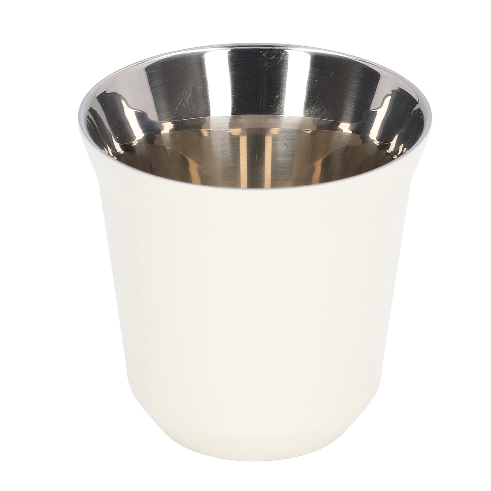 Kaffeebecher Aus Edelstahl 304, Weithalsdesign, Weiß, Doppelwandig, Gute Wärmeisolierung, 80 Ml