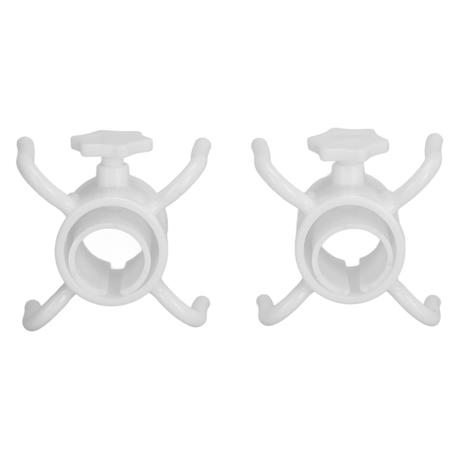 Set Mit 2 Strandhaken Aus Kunststoff Für Sonnenschirme, 4-armiger Halter Für Handtücher, Hüte Und Sonnenbrillen, Weiß