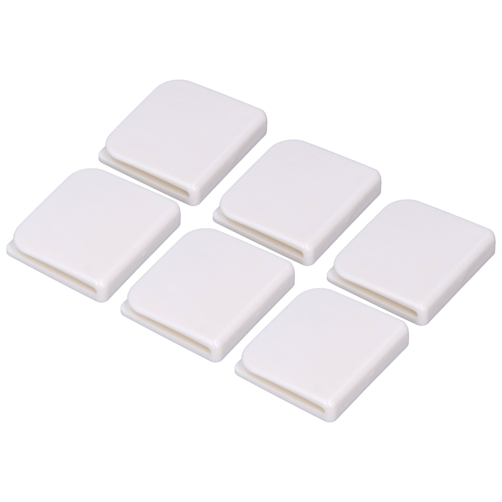6er-set Duschvorhangclips, Weiß, Selbstklebend, 4,5 X 5 Cm, Für Badezimmer, Schlafzimmer, Wohnzimmer Und Küche