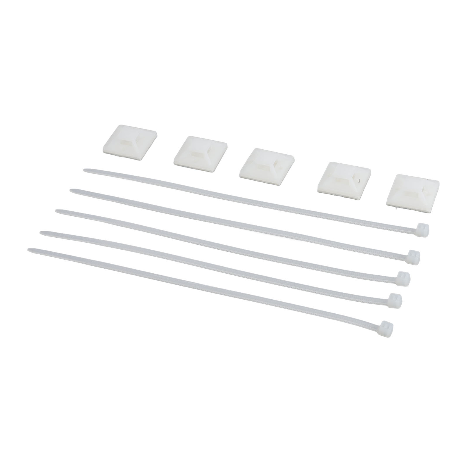 Packung Mit 200 Hitzebeständigen, Selbstsichernden Kabelbindern Aus Nylon Mit Halterungen, 25 X 25 Mm, Weiß