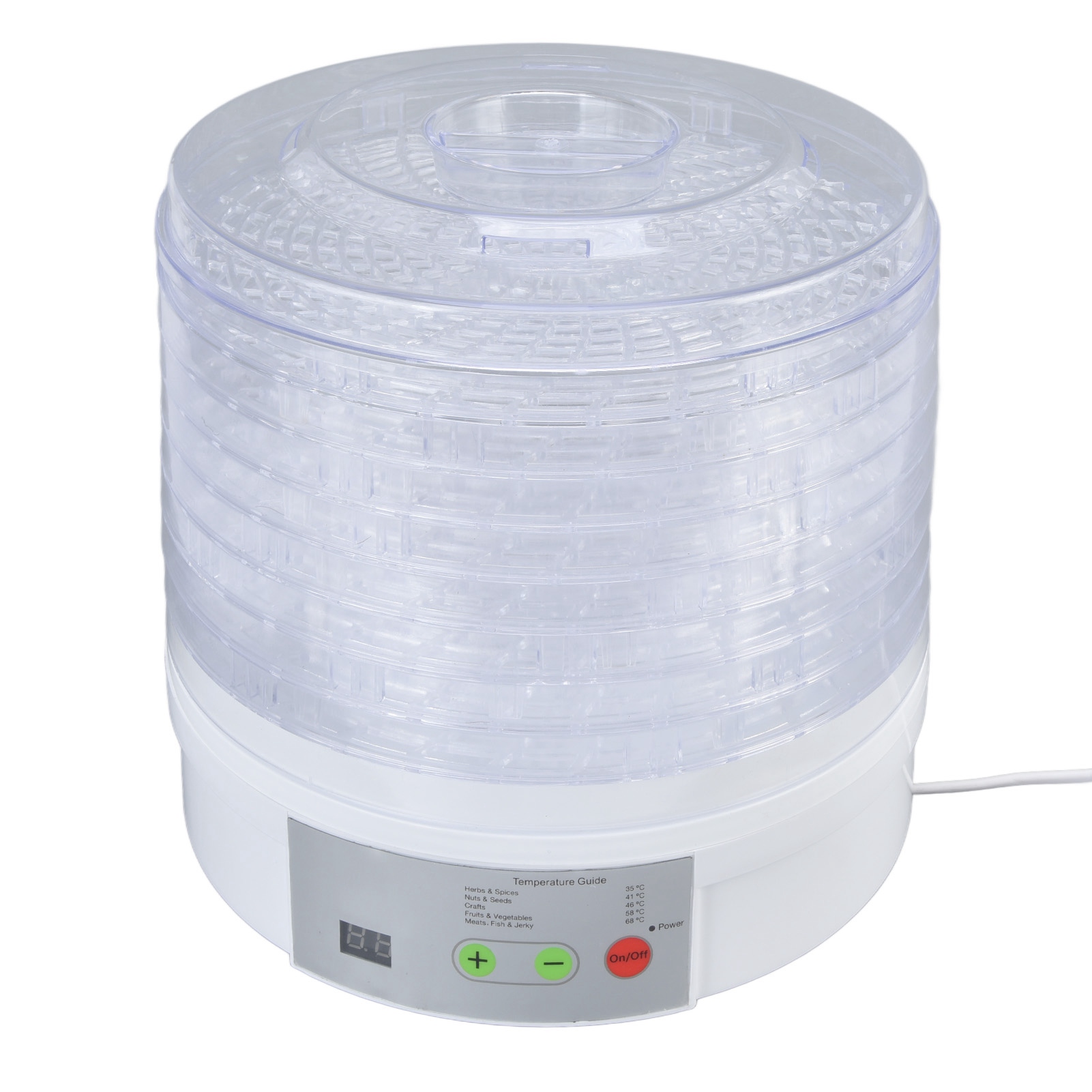 350 W Dörrgerät, Bpa-frei, 8 Herausnehmbare Einschübe, Elektrischer Dörrautomat Für Beef Jerky, Obst Und Gemüse, Weiß, Eu-stecker 220 V