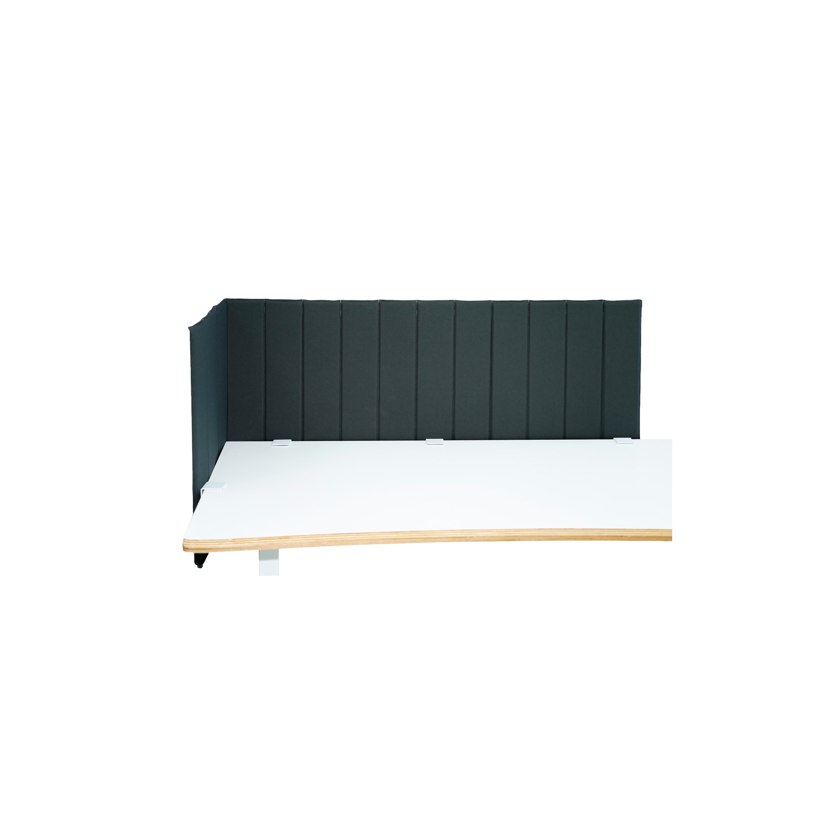 Akustik Tischtrennwand Flexmiut Roll 160 Cm Rollbar Mit Steppung Stoff Dunkelgrau Hjh Office
