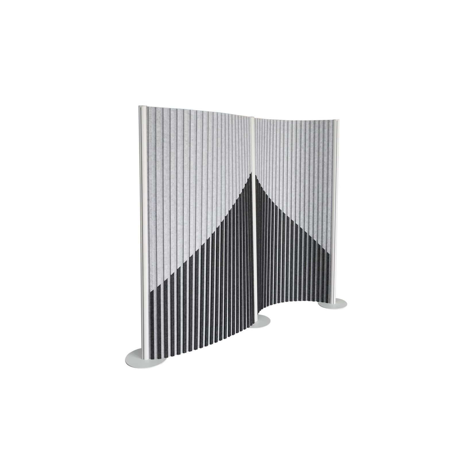 Akustik Trennwand / Stellwand Flexmiut Wave Rollbar 211x160 Pet Grau Hjh Office