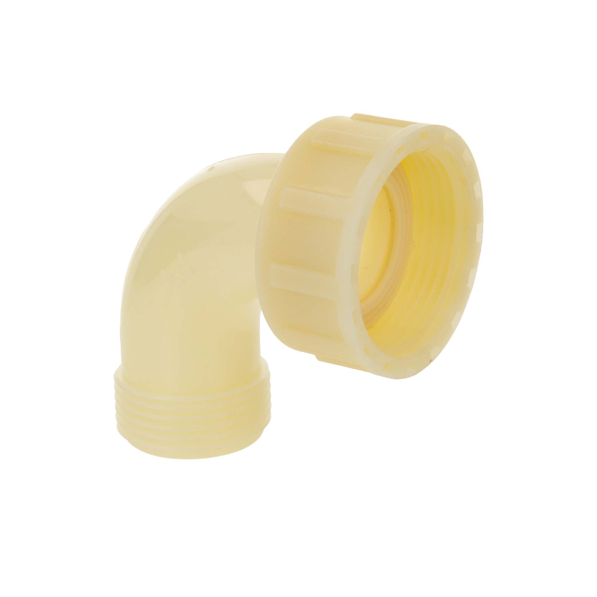 Tecuro 90° Winkel Mit 1 Zoll Außengewinde X 1 1/4 Zoll Überwurfmutter, Pa (nylon 66), Natur