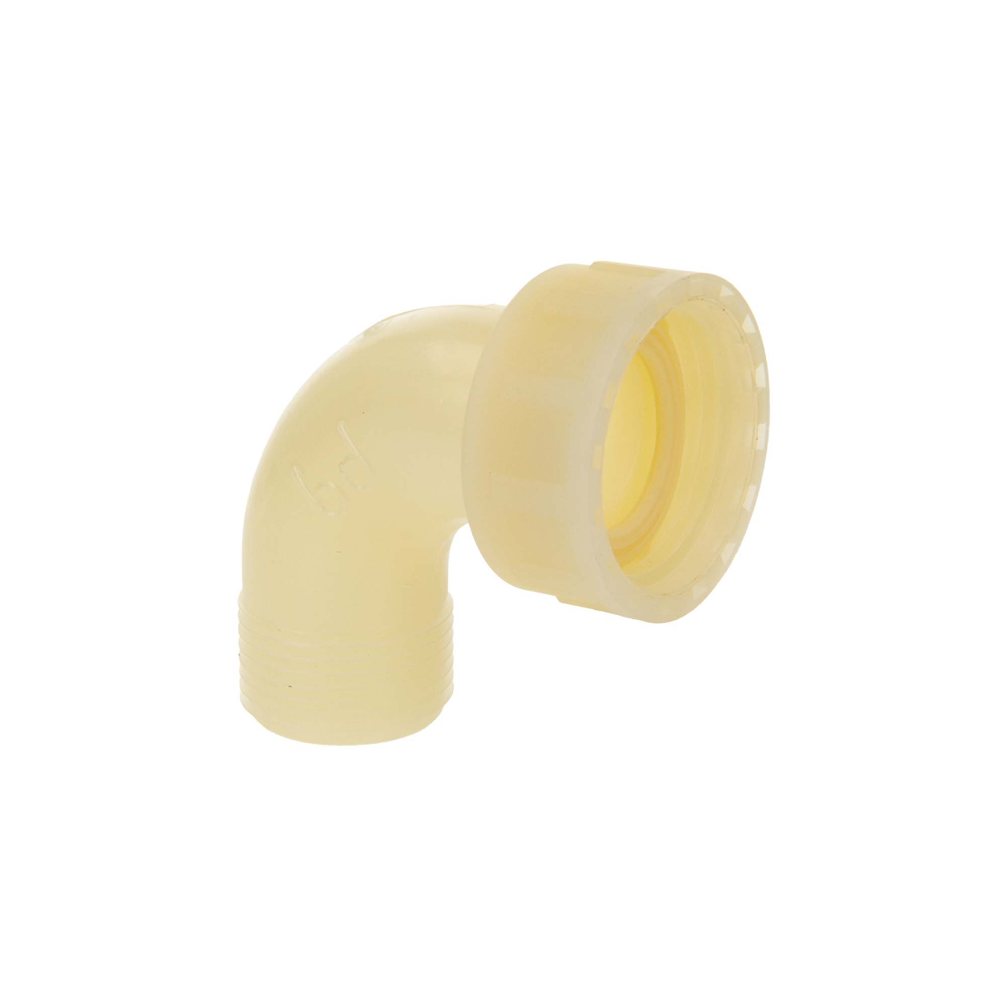 Tecuro 90° Winkel Mit 3/4 Zoll Außengewinde X 1 Zoll Überwurfmutter, Pa (nylon 66), Natur