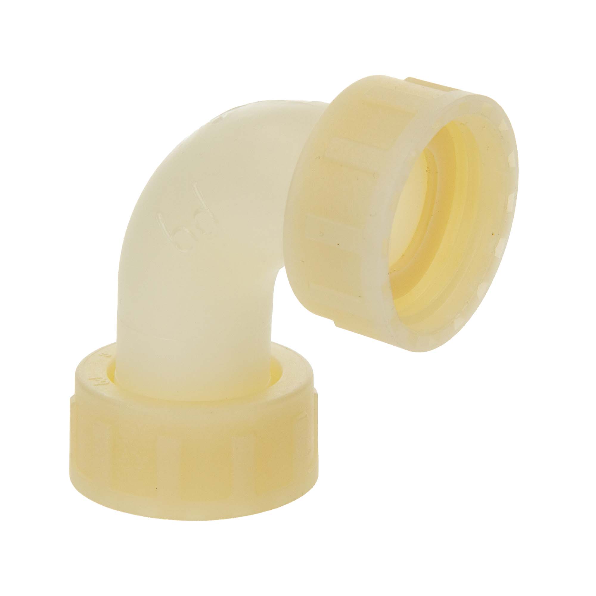 Tecuro 90° Winkel Mit Beidseitig 1 Zoll Überwurfmutter, Pa (nylon 66), Natur
