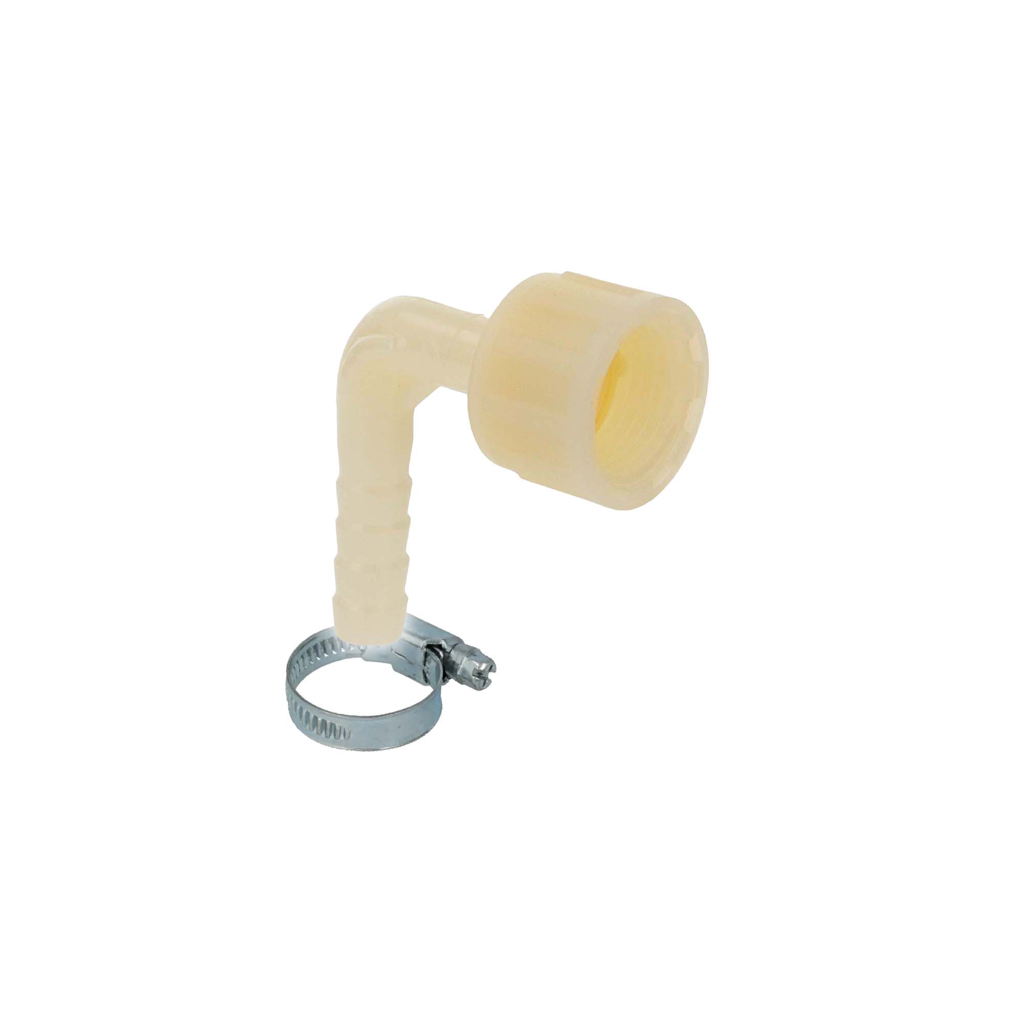 Tecuro 90° Winkel-schlauchtülle Ø 10 Mm X Überwurfmutter 1/2 Zoll, Inkl. Schlauchschelle, Pa (nylon 66), Natur