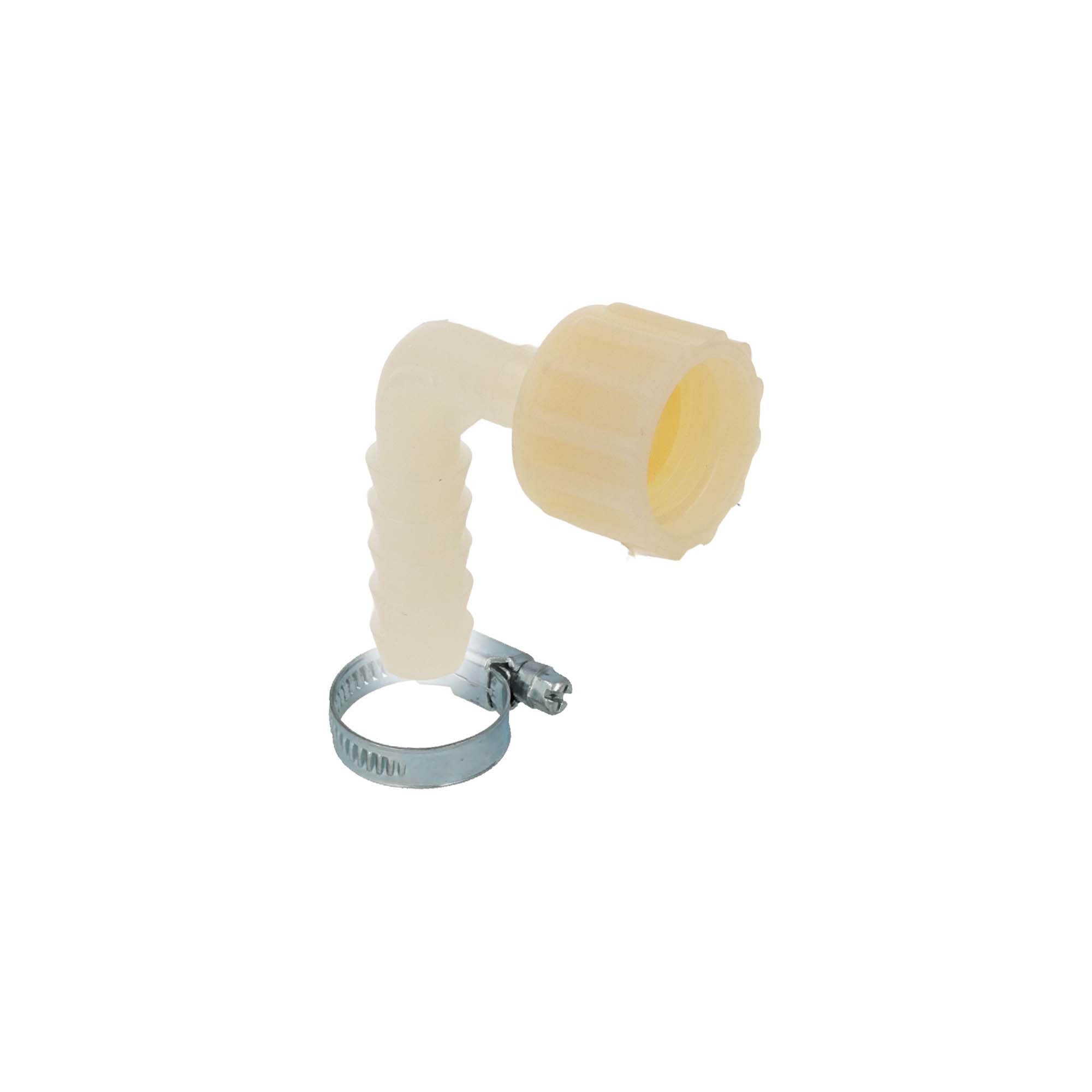 Tecuro 90° Winkel-schlauchtülle Ø 13 Mm X Überwurfmutter 1/2 Zoll, Inkl. Schlauchschelle, Pa (nylon 66), Natur