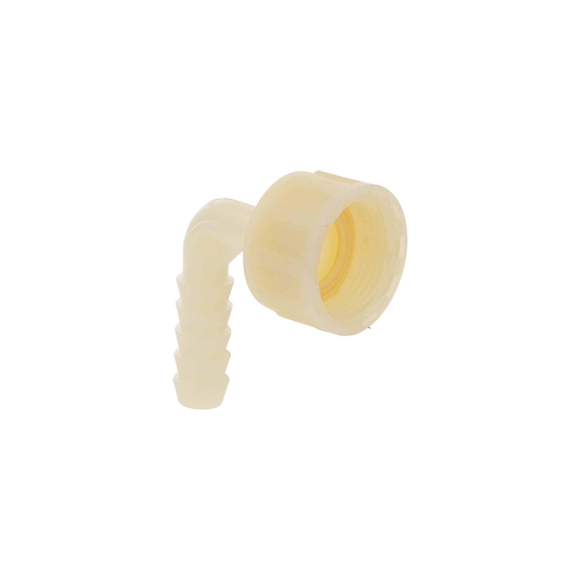 Tecuro 90° Winkel-schlauchtülle Ø 13 Mm X Überwurfmutter 3/4 Zoll, Pa (nylon 66), Natur