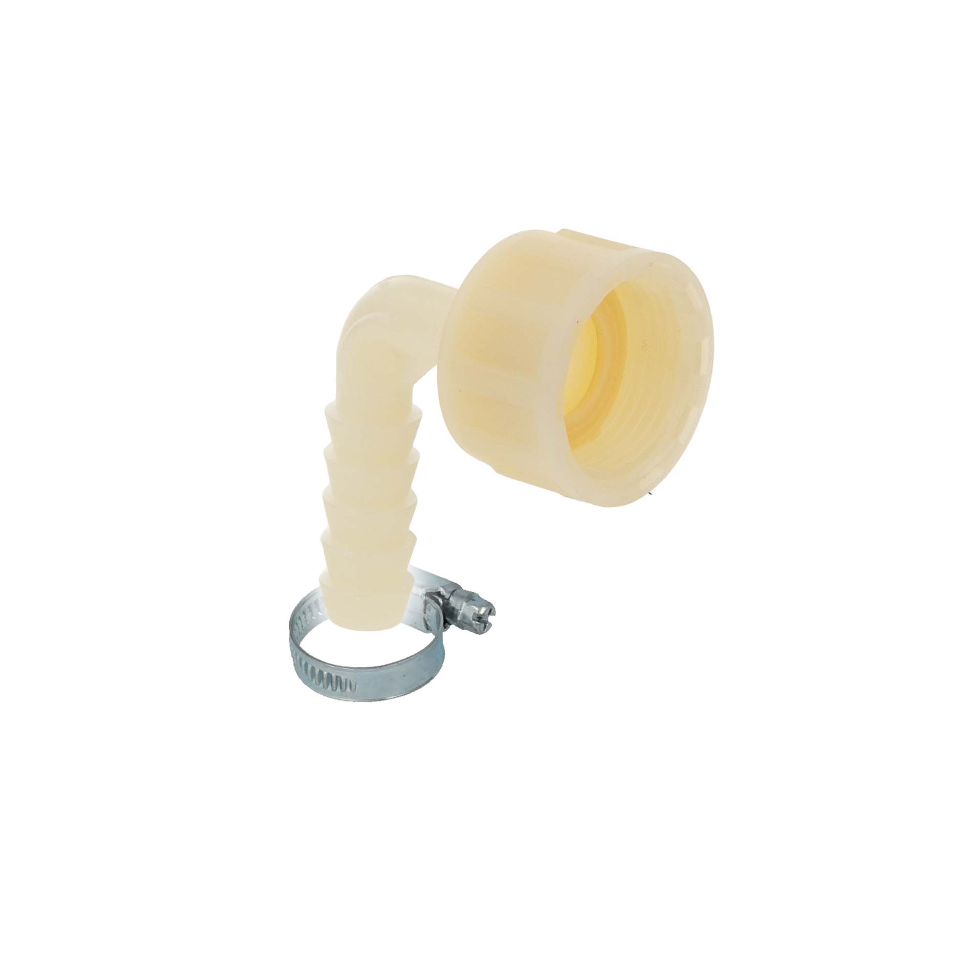 Tecuro 90° Winkel-schlauchtülle Ø 13 Mm X Überwurfmutter 3/4 Zoll, Inkl. Schlauchschelle, Pa (nylon 66), Natur
