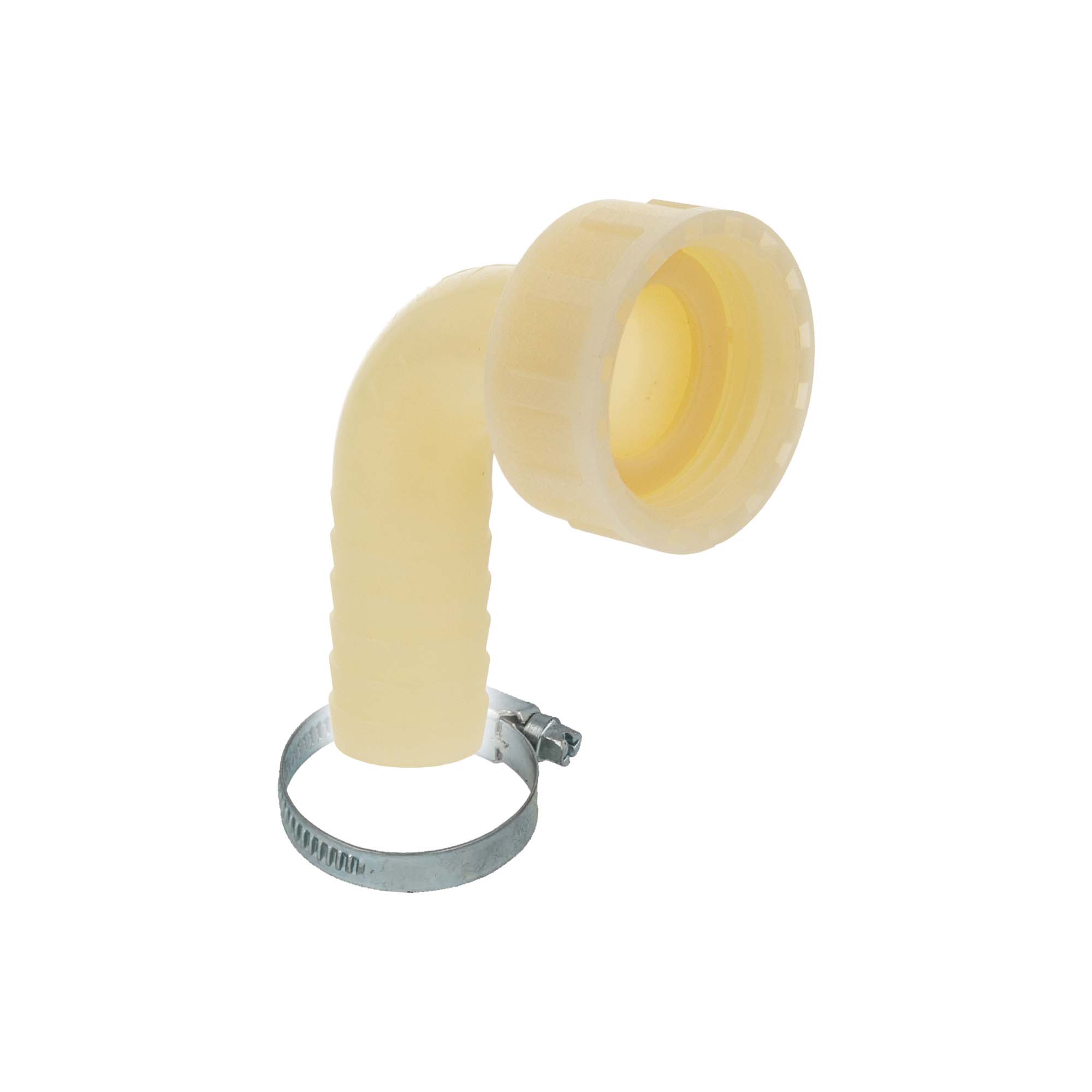 Tecuro 90° Winkel-schlauchtülle Ø 20 Mm X Überwurfmutter 1 Zoll, Inkl. Schlauchschelle, Pa (nylon 66), Natur