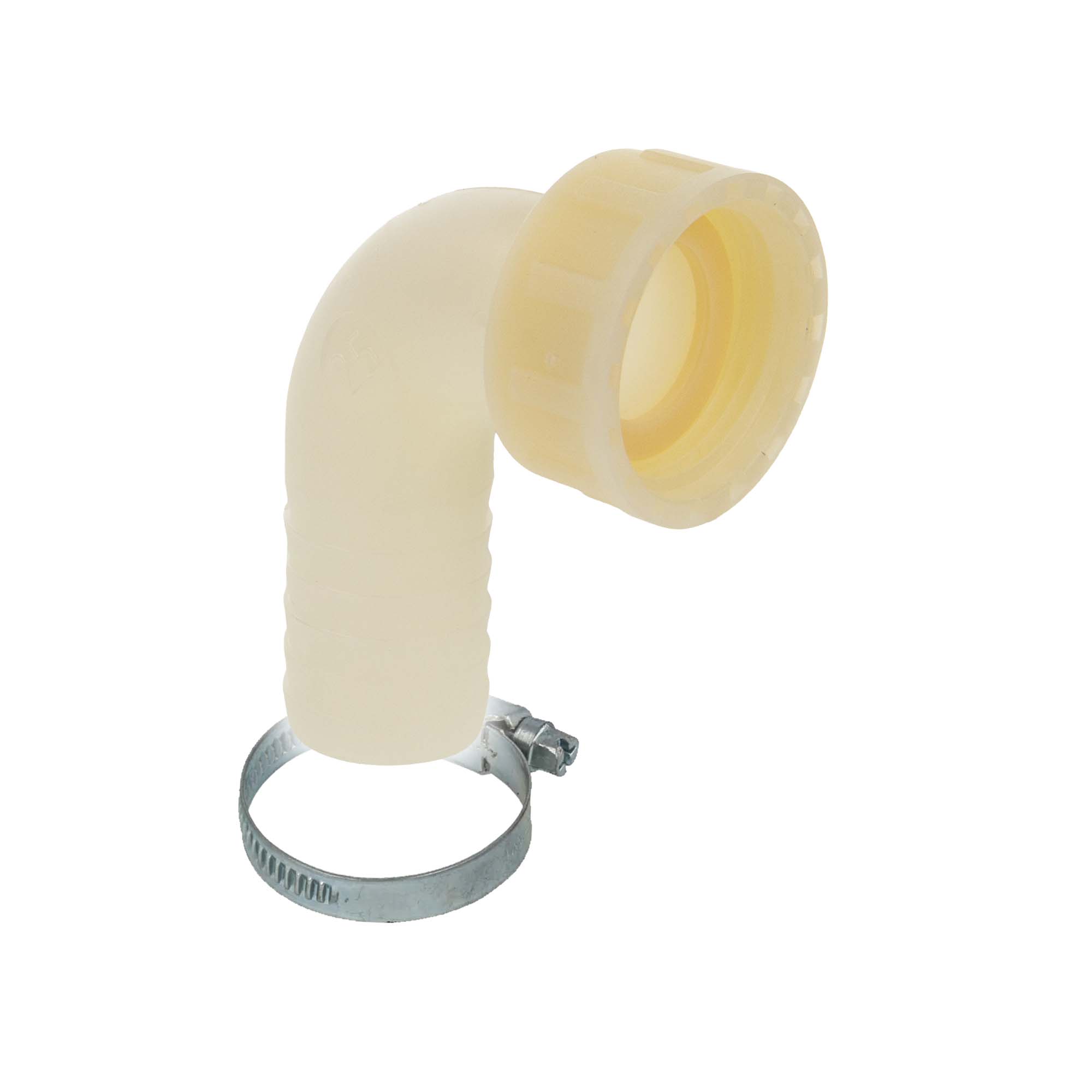 Tecuro 90° Winkel-schlauchtülle Ø 25 Mm X Überwurfmutter 1 Zoll, Inkl. Schlauchschelle, Pa (nylon 66), Natur