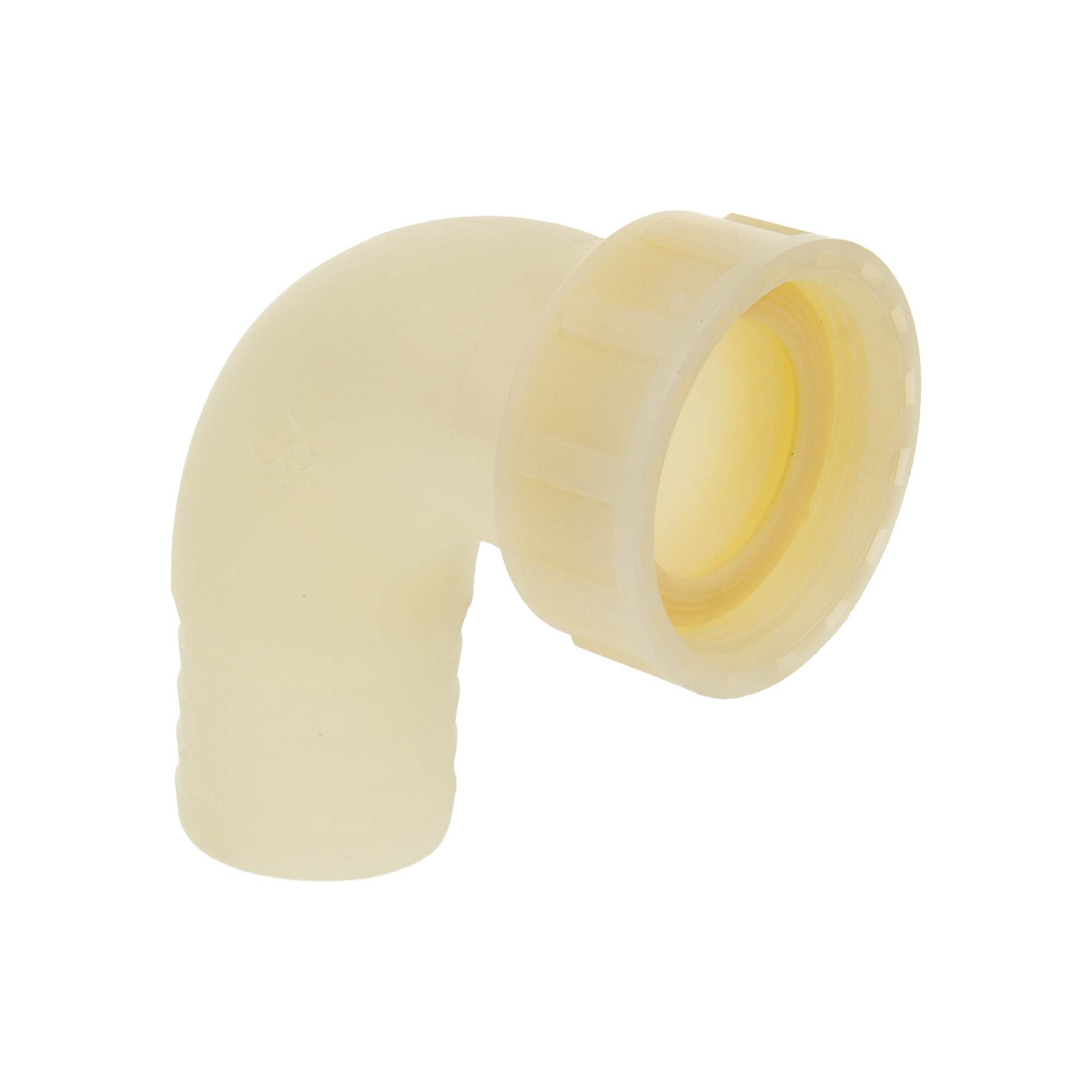 Tecuro 90° Winkel-schlauchtülle Ø 38 Mm X Überwurfmutter 1 1/2 Zoll, Pa (nylon 66), Natur