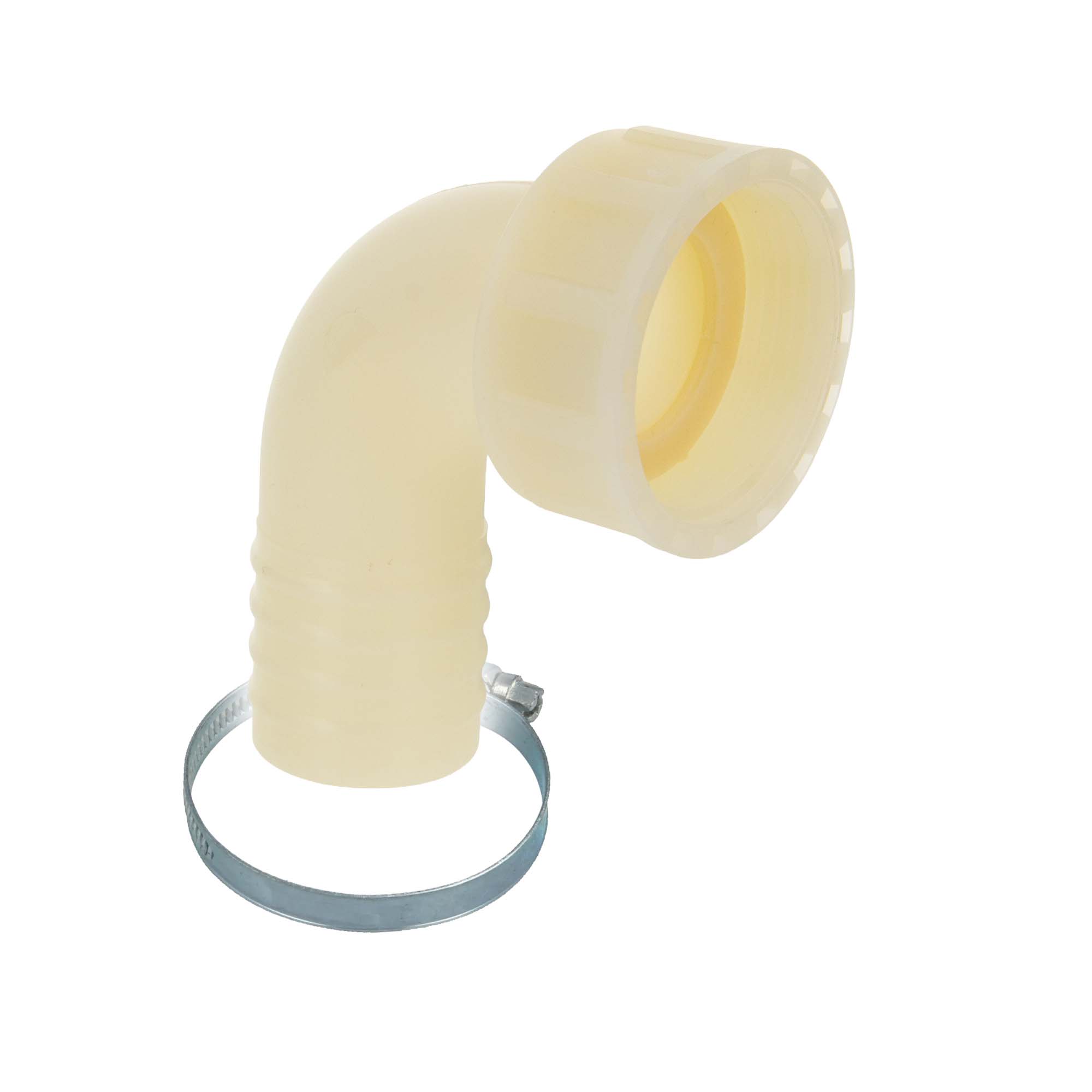 Tecuro 90° Winkel-schlauchtülle Ø 32 Mm X Überwurfmutter 1 1/4 Zoll, Inkl. Schlauchschelle, Pa (nylon 66), Natur