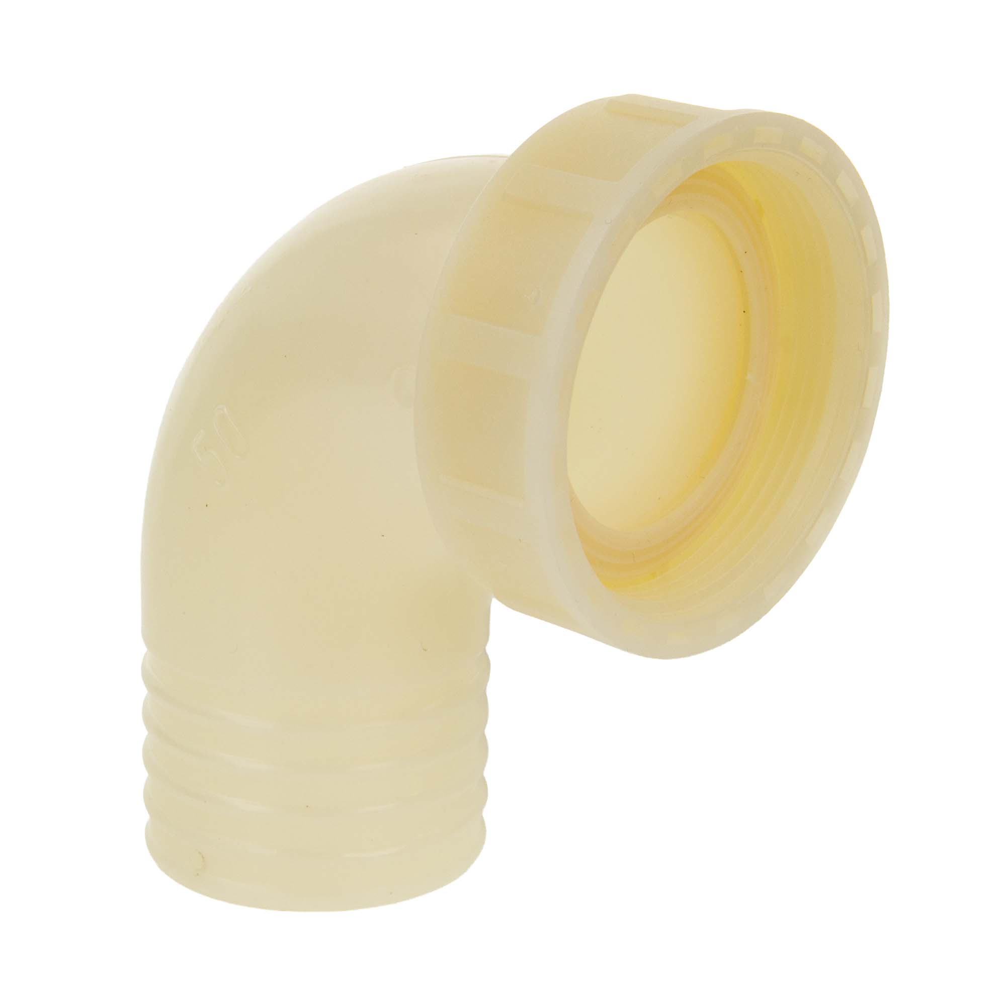 Tecuro 90° Winkel-schlauchtülle Ø 50 Mm X Überwurfmutter 2 Zoll, Pa (nylon 66), Natur