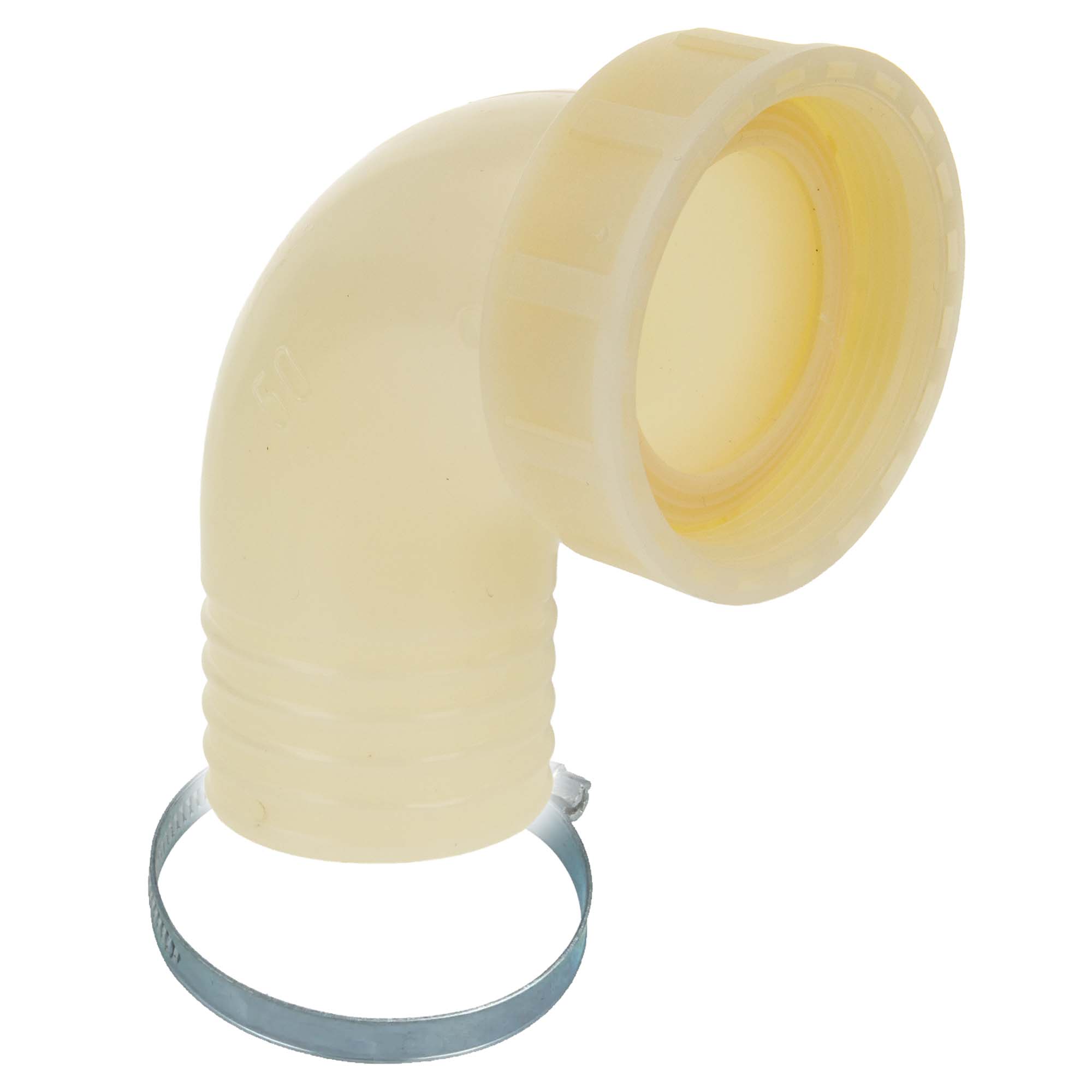 Tecuro 90° Winkel-schlauchtülle Ø 50 Mm X Überwurfmutter 2 Zoll, Inkl. Schlauchschelle, Pa (nylon 66), Natur
