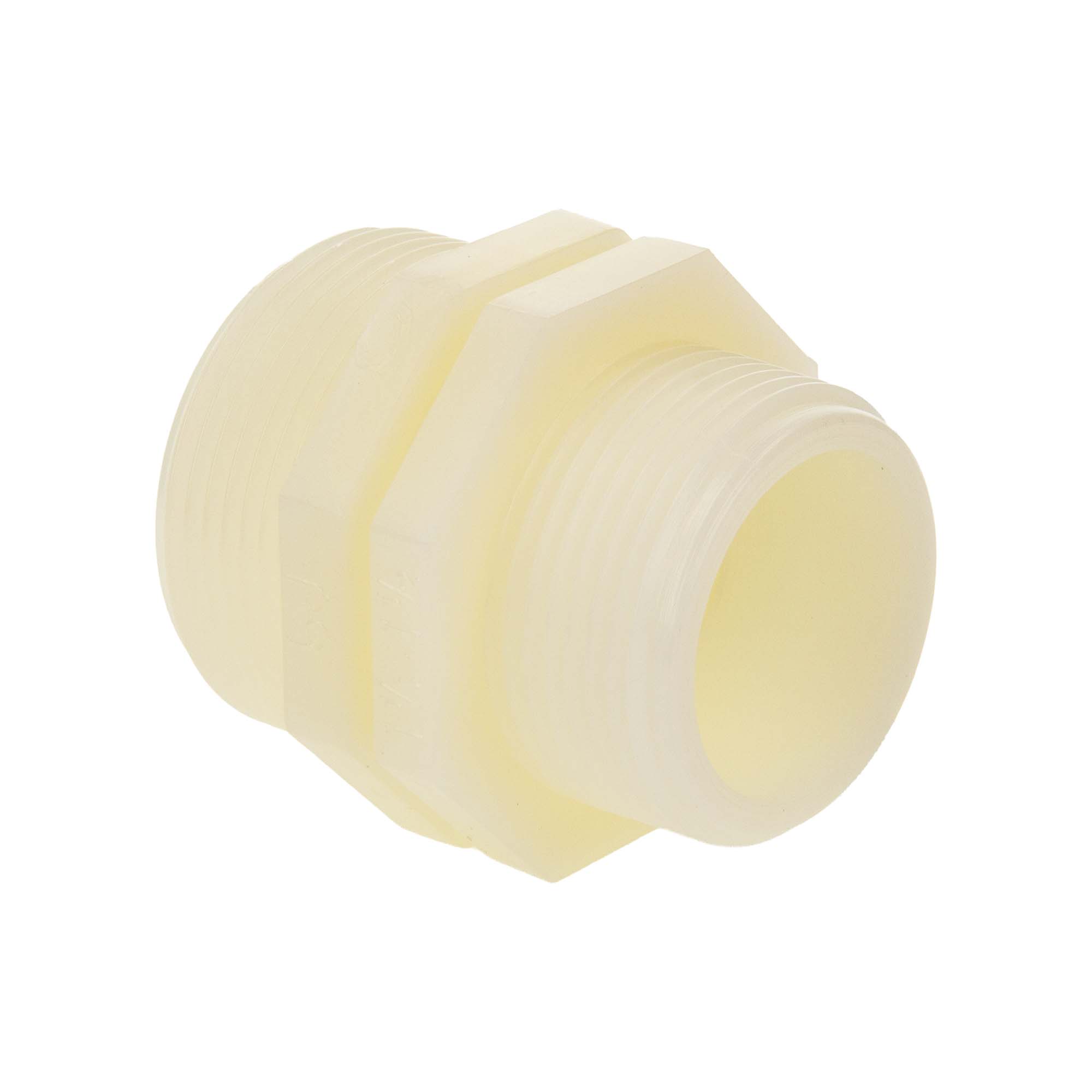 Tecuro Doppelnippel, Reduziert, 1 1/4 Zoll Ag X 1 1/2 Zoll Ag, Pa (nylon 66), Natur
