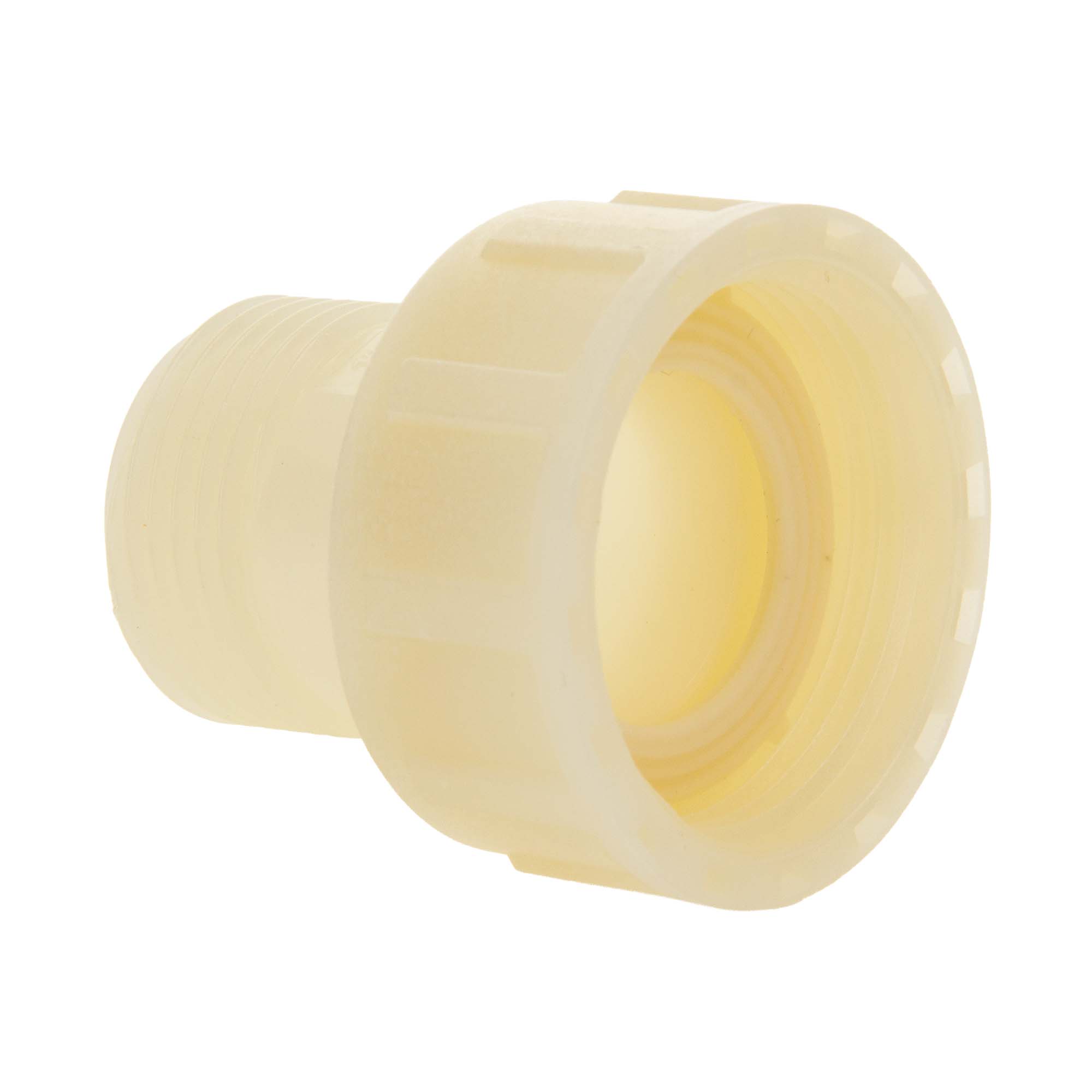 Tecuro Verschraubung Mit 1 Zoll Außengewinde X 1 1/4 Zoll Überwurfmutter, Pa (nylon 66), Natur