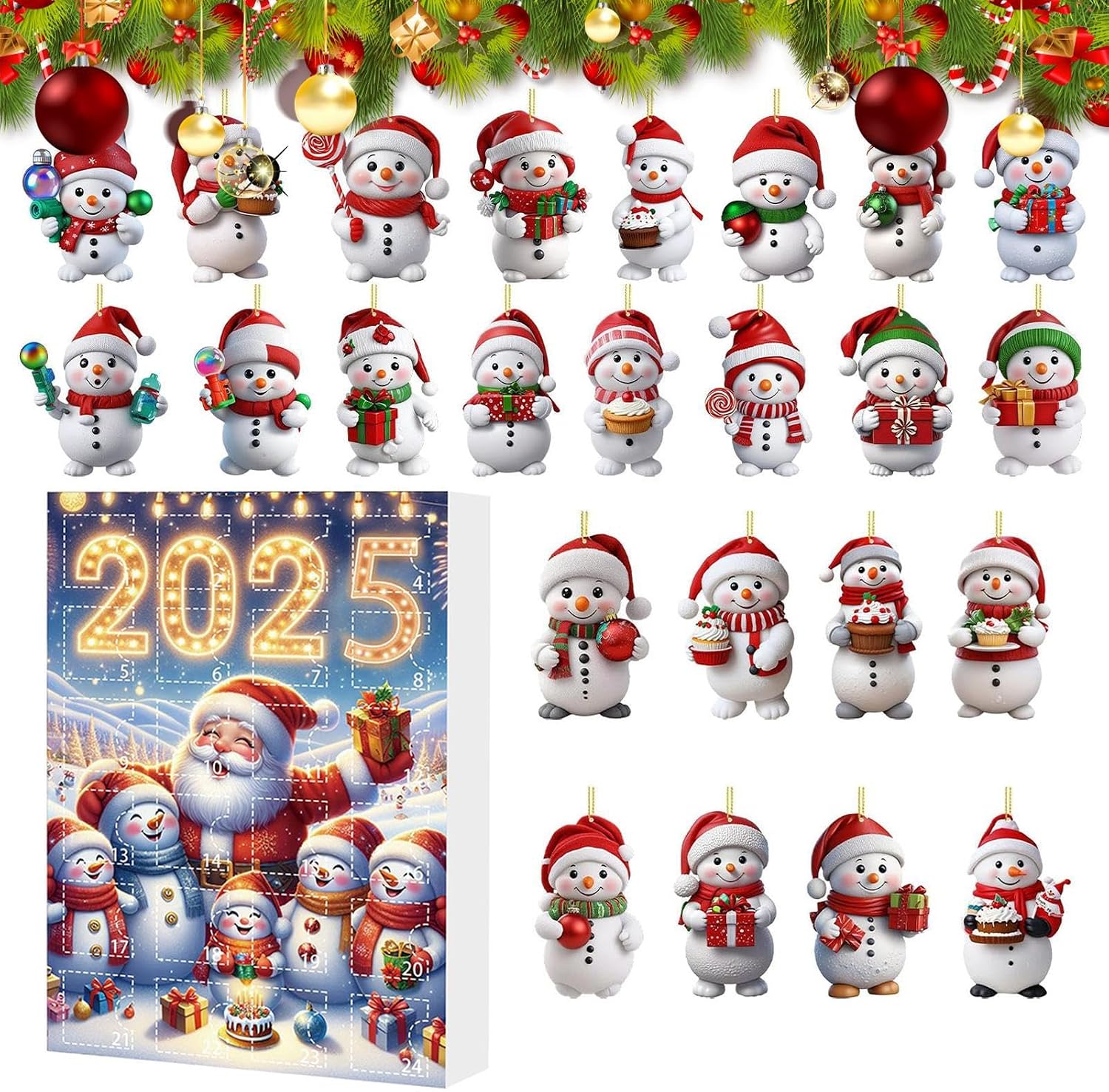 Weihnachts-countdown-timer Aus Acryl (2d) Dekorativer Schneemann-anhänger Für Tisch Und Fenster – Ideal Für Teenager Und Erwachsene
