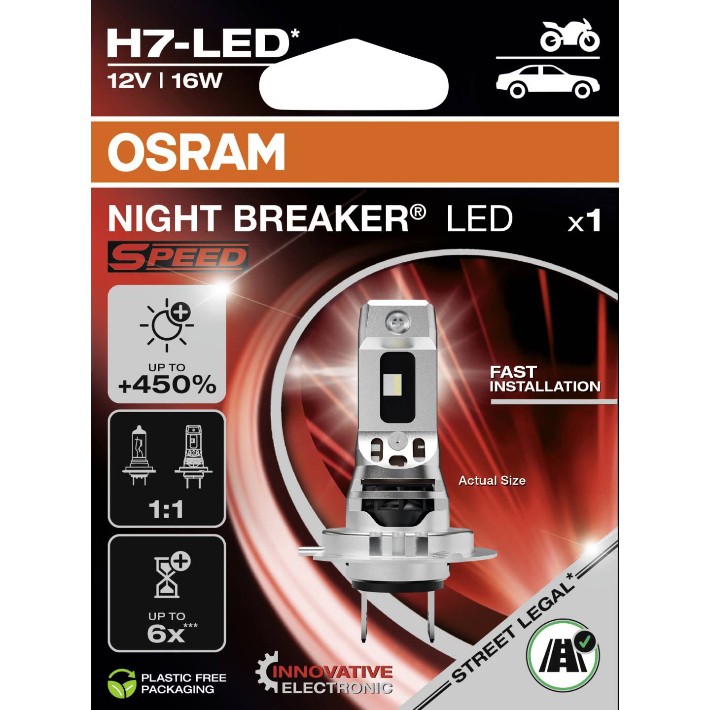 [gebraucht] B-ware Osram Night Breaker Led Speed H7 16w 12v 6000k 1550lm Kaltweiß Leuchtmittel